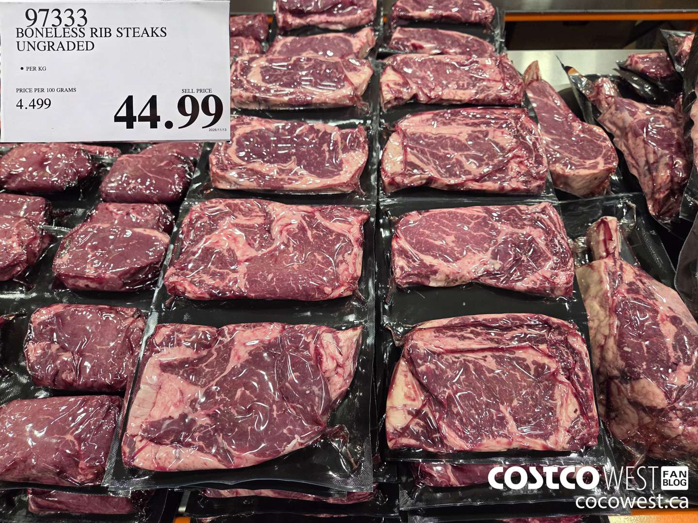 97333 BONELESS RIB STEAKS UNGRADED $44.99