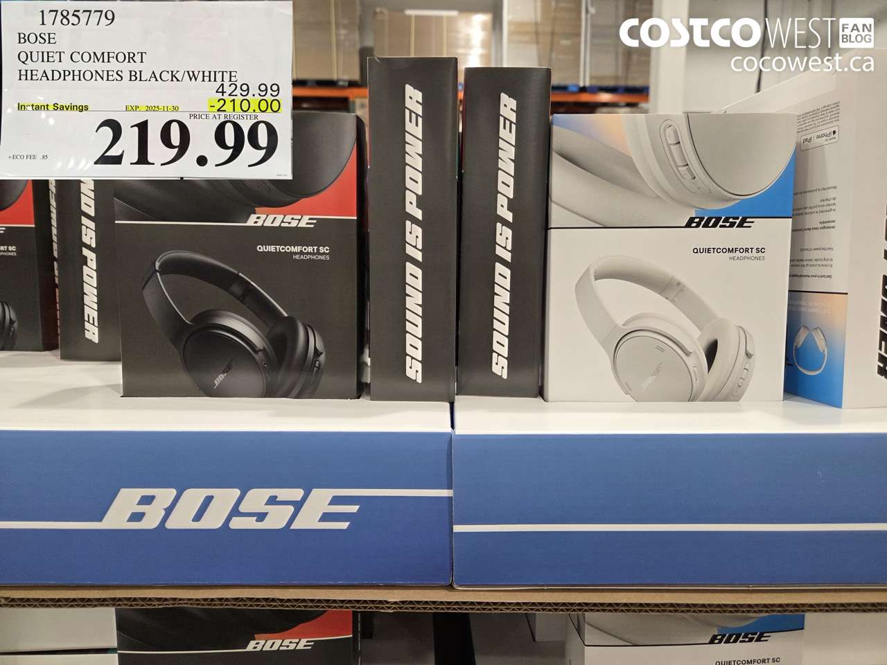 1785779 BOSE QUIET COMFORT HEADPHONES BLACK ($210.00 INSTANT SAVINGS EXPIRES ON 2025-11-30) $219.99