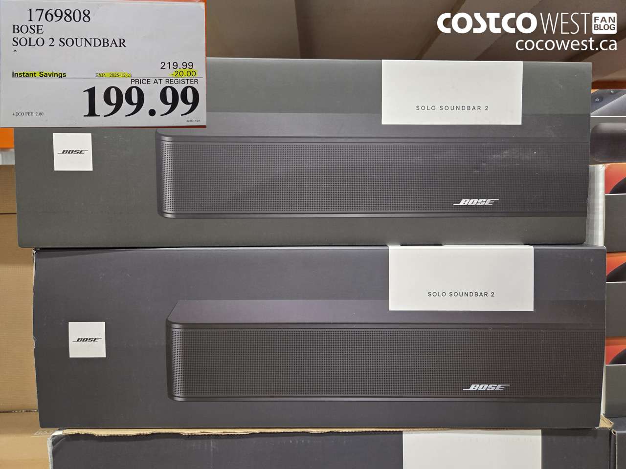 1769808 BOSE SOLO 2 SOUNDBAR ($20.00 INSTANT SAVINGS EXPIRES ON 2025-12-21) $199.99