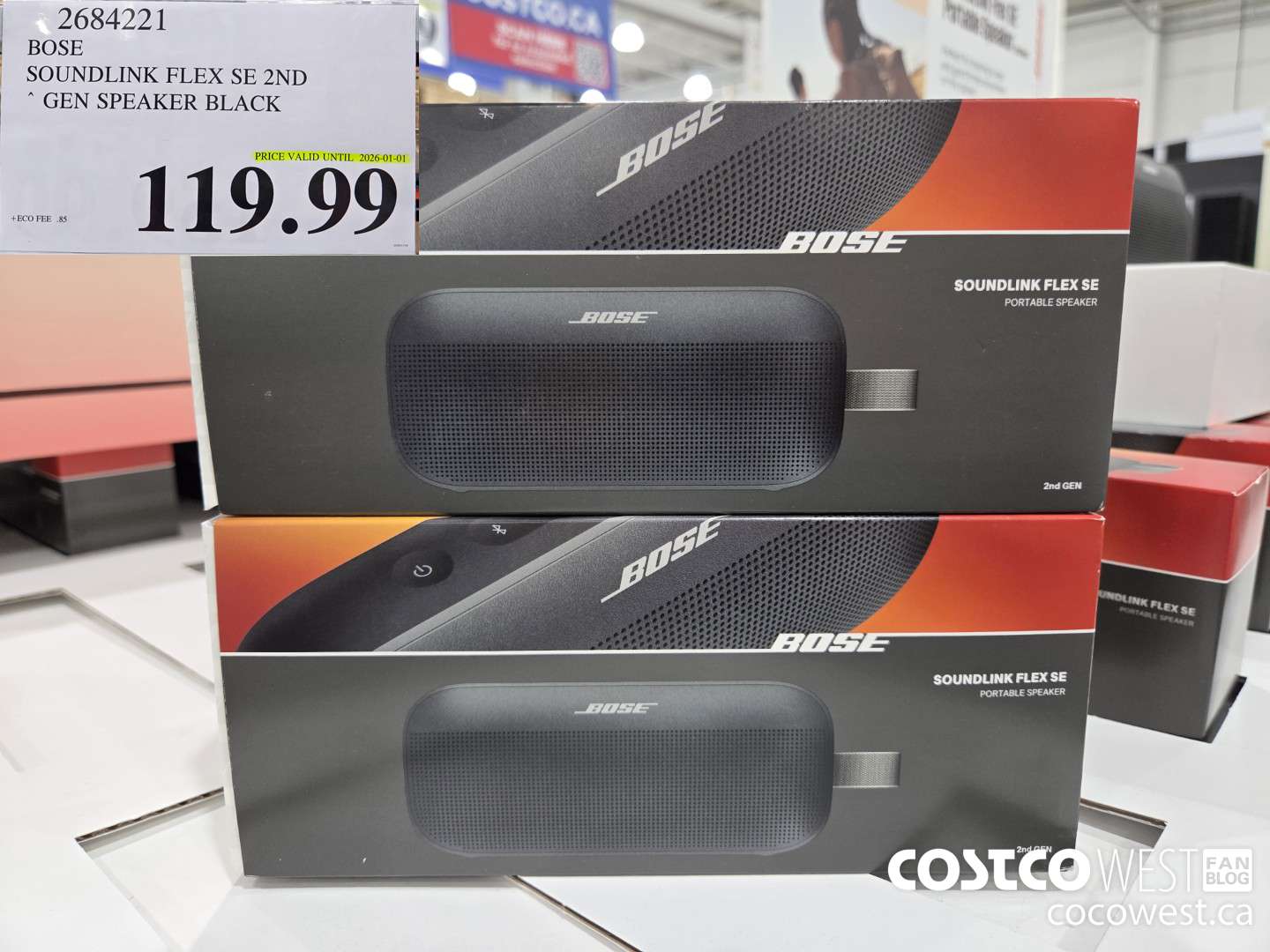 2684221 BOSE SOUNDLINK FLEX SPEAKER 2ND GEN BLACK ($40.00 INSTANT SAVINGS EXPIRES ON 2026-01-01) $119.99
