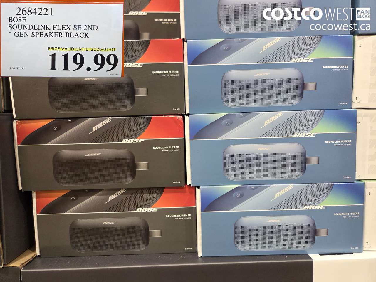 2684221 BOSE SOUNDLINK FLEX SPEAKER 2ND GEN BLACK ($40.00 INSTANT SAVINGS EXPIRES ON 2026-01-01) $119.99