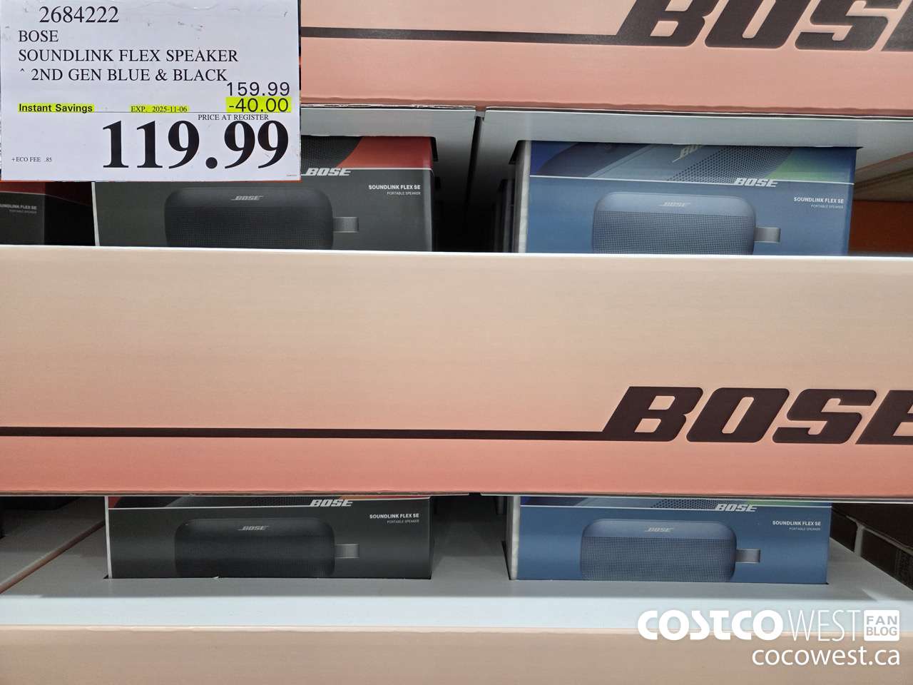 2684222 BOSE SOUNDLINK FLEX SPEAKER 2ND GEN BLUE/BLACK ($40.00 INSTANT SAVINGS EXPIRES ON 2025-11-06) $119.99