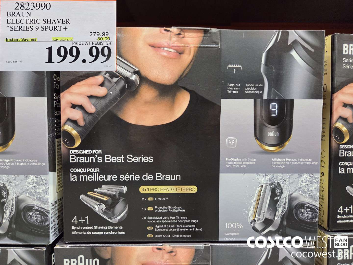 2823990 BRAUN ELECTRIC SHAVER SERIES 9 SPORT+ ($80.00 INSTANT SAVINGS EXPIRES ON 2025-11-30) $199.99