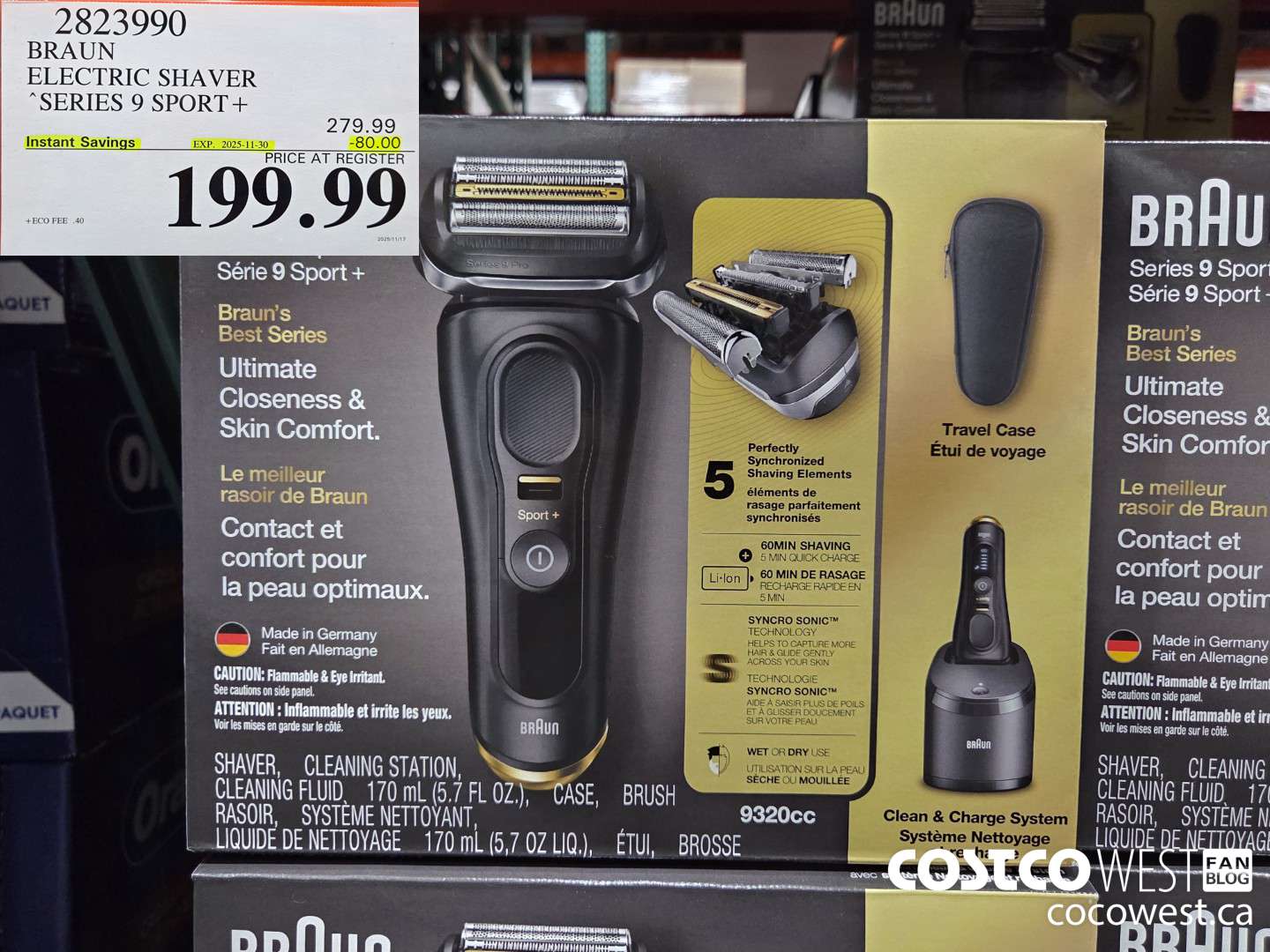 2823990 BRAUN ELECTRIC SHAVER SERIES 9 SPORT+ ($80.00 INSTANT SAVINGS EXPIRES ON 2025-11-30) $199.99