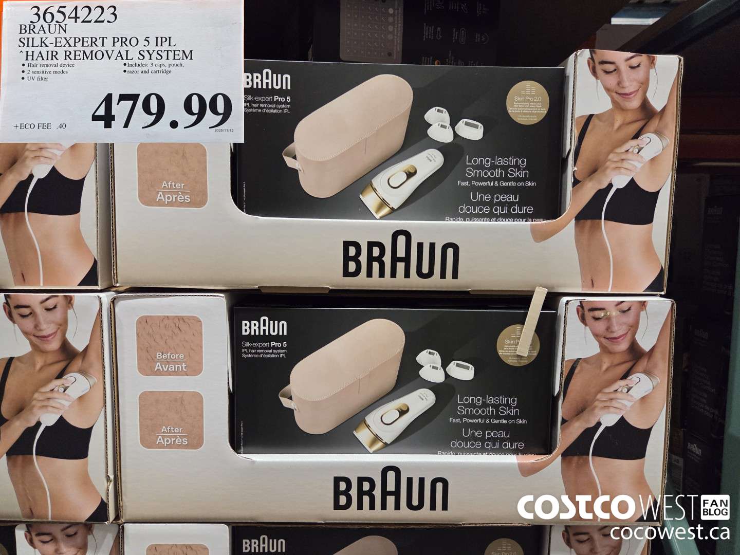 3654223 BRAUN SILK-EXPERT PRO 5 IPL HAIR REMOVAL SYSTEM $479.99