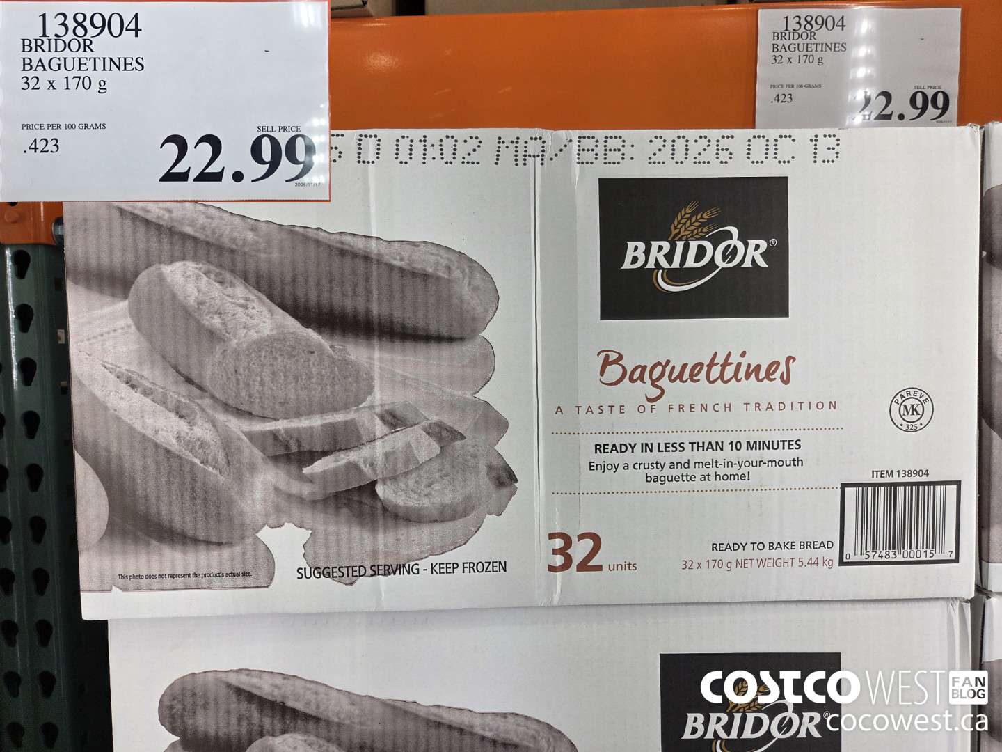 138904 BRIDOR BAGUETINES 32 x 170g $22.99