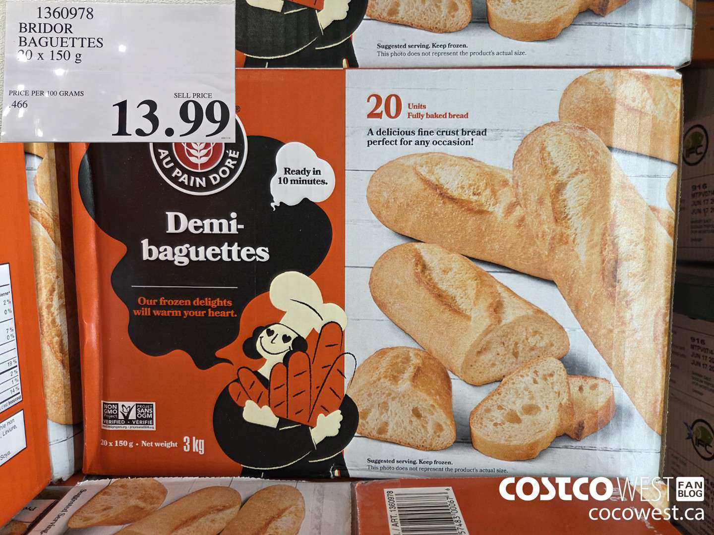 1360978 BRIDOR BAGUETTES 20 x 150 g $13.99