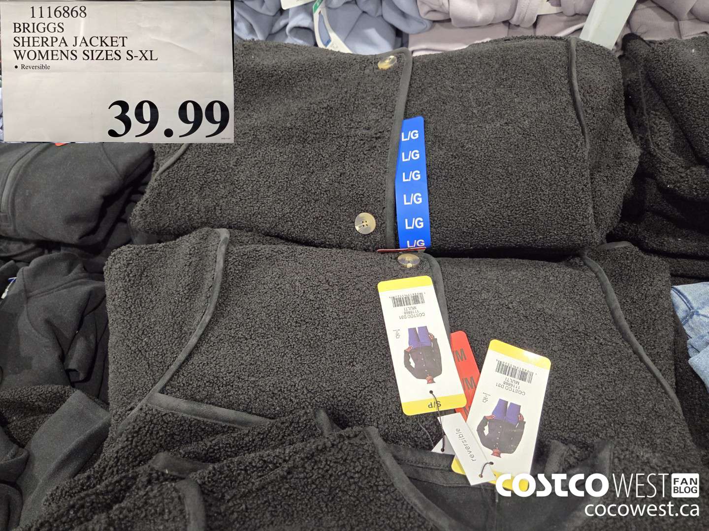 1116868 BRIGGS SHERPA JACKET WOMENS SIZES S-XL $39.99