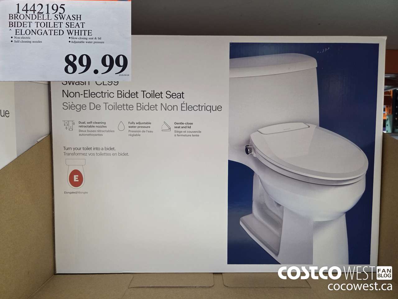 1442195 BRONDELL SWASH BIDET TOILET SEAT ELONGATED WHITE $89.99