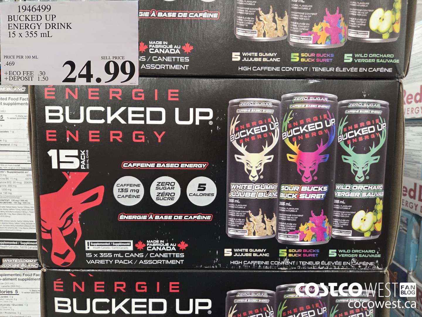 1946499 BUCKED UP ENERGY DRINK 15 x 355 mL $24.99