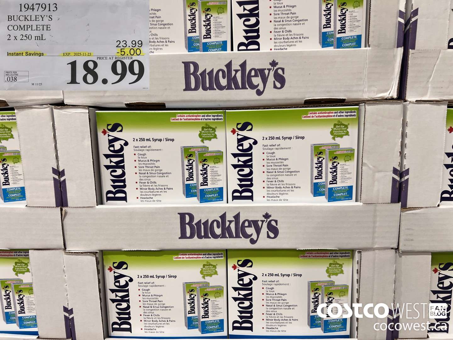 1947913 BUCKLEY'S COMPLETE 2 X 250ML ($5.00 INSTANT SAVINGS EXPIRES ON 2025-11-23) $18.99
