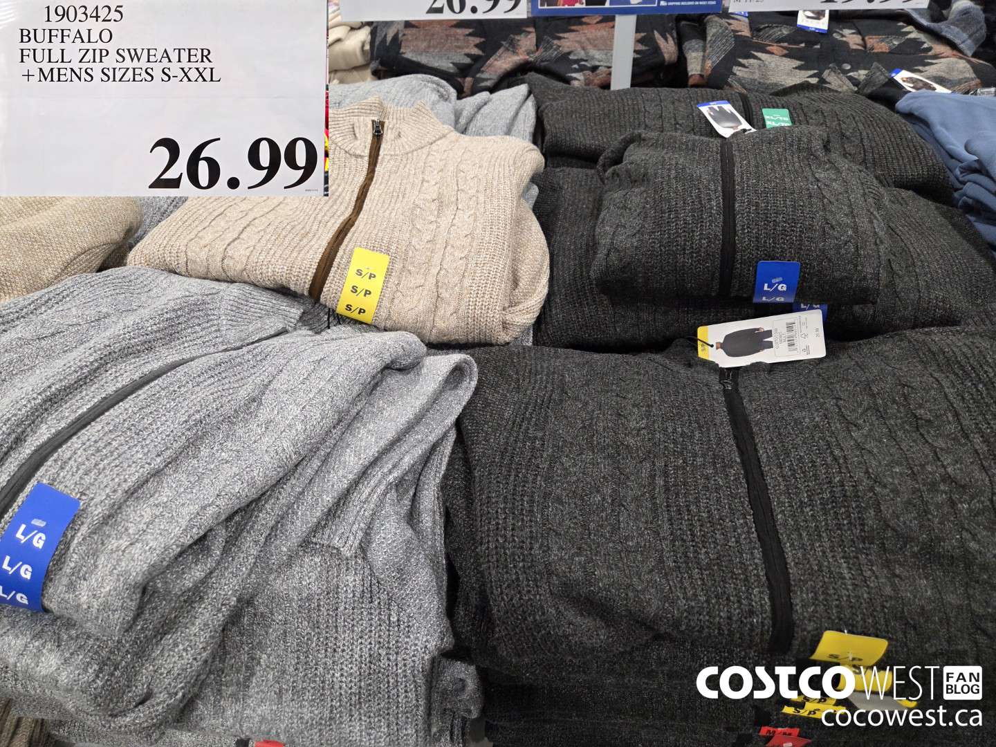 1903425 BUFFALO FULL ZIP SWEATER MENS SIZES S-XXL  $26.99