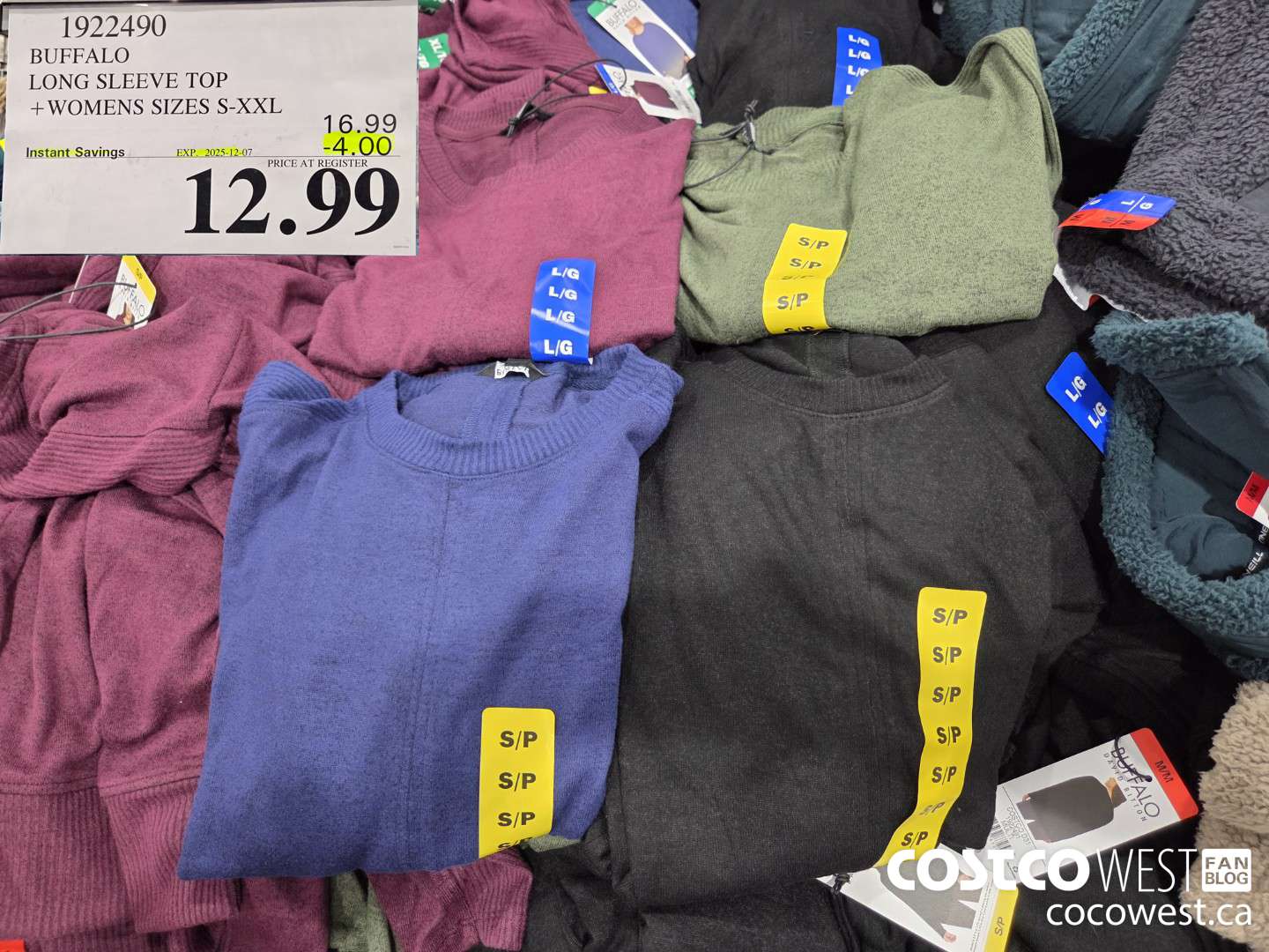 1922490 BUFFALO LONG SLEEVE TOP WOMENS SIZES S-XXL ($4.00 INSTANT SAVINGS EXPIRES ON 2025-12-07) $12.99