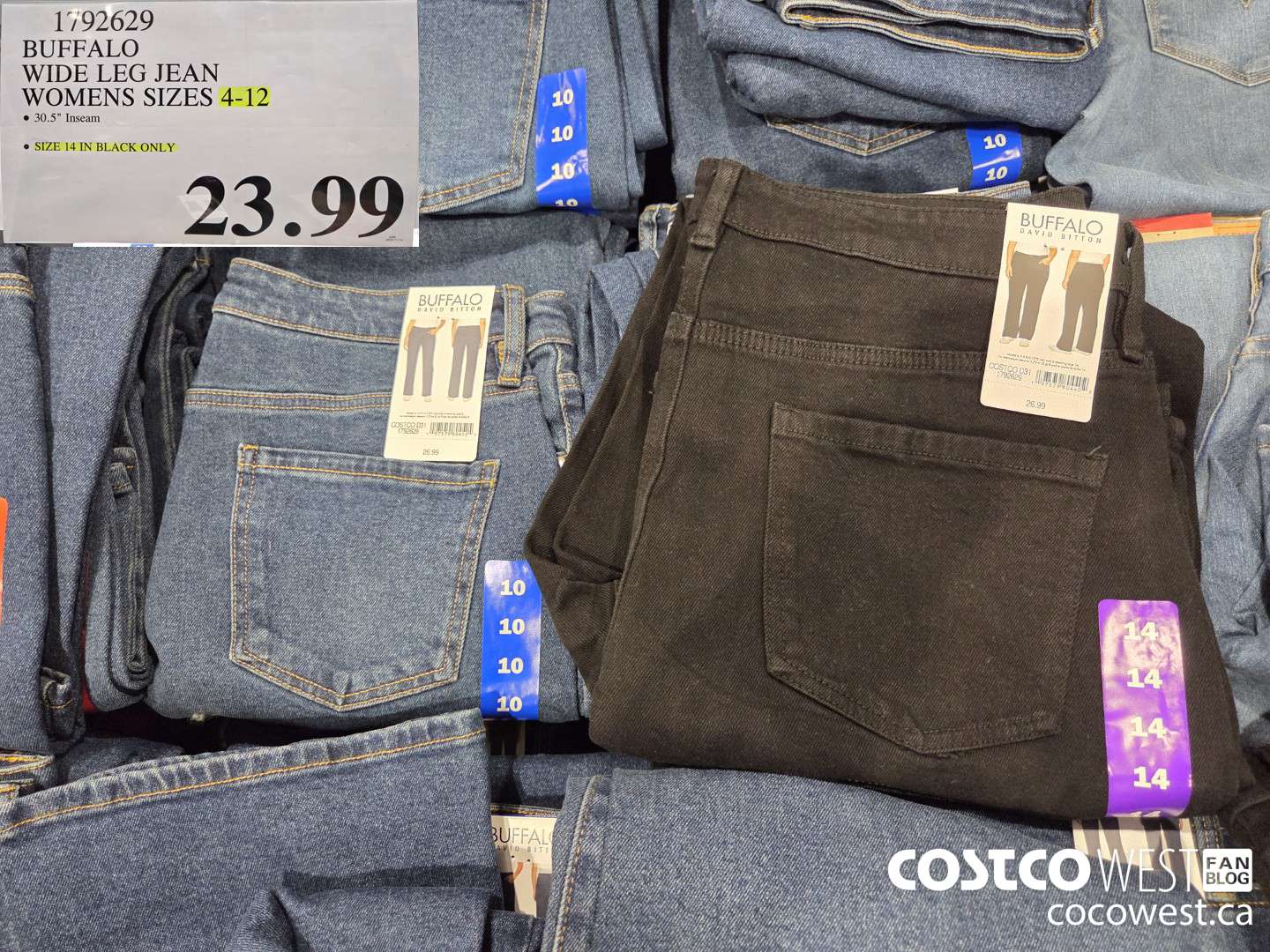 1792629 BUFFALO WIDE LEG JEAN WOMENS SIZES 4-12 $23.99