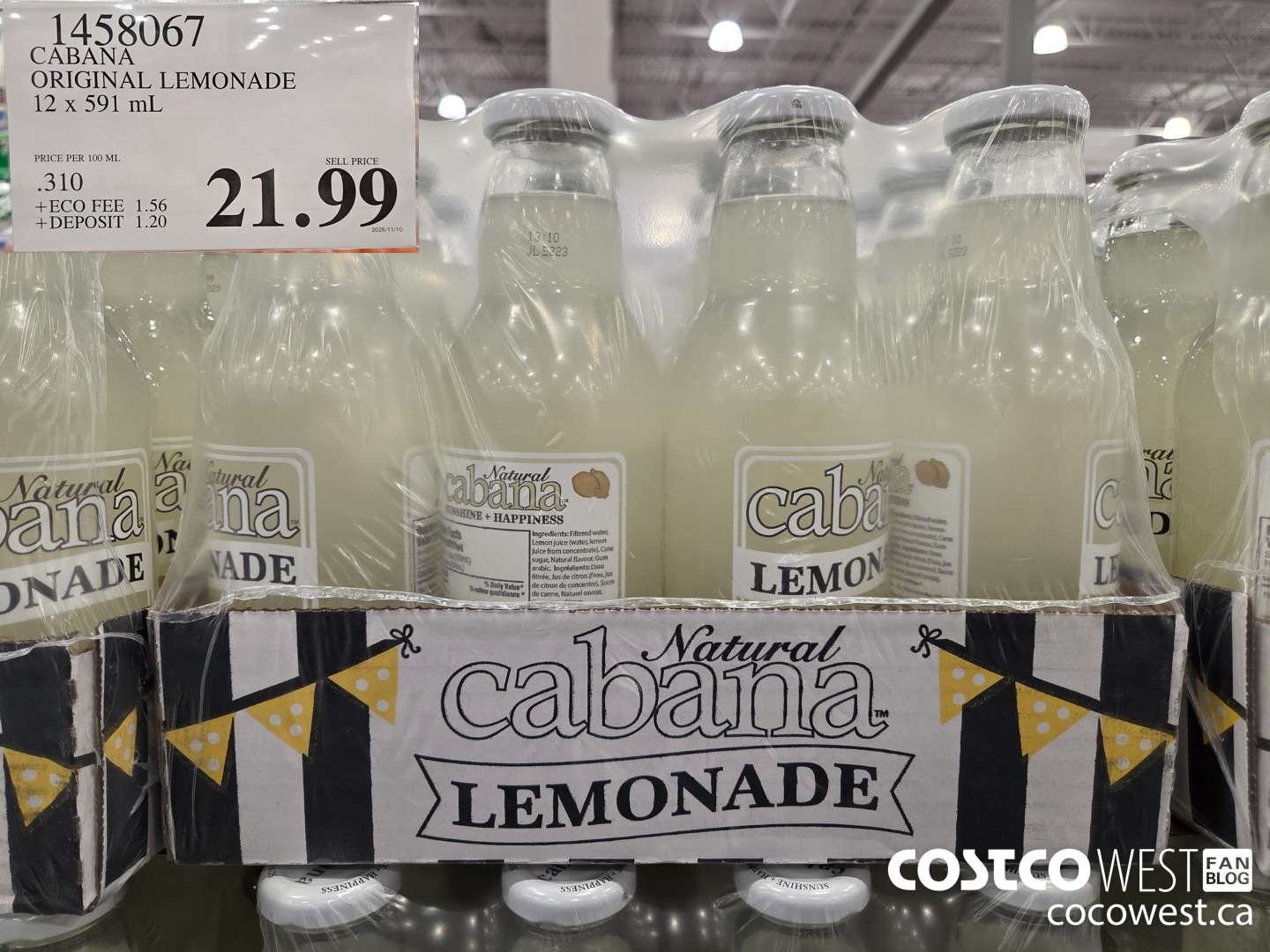 1458067 CABANA ORIGINAL LEMONADE 12 x 591 mL $21.99