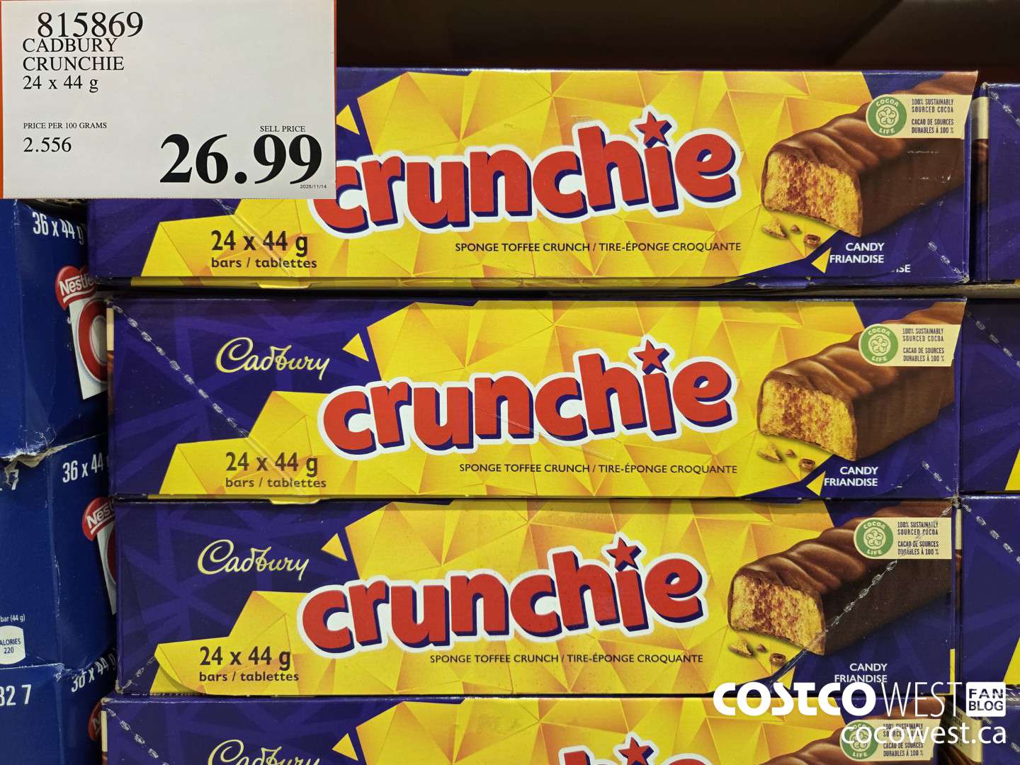 815869 CADBURY CRUNCHIE 24 x 44 g $26.99