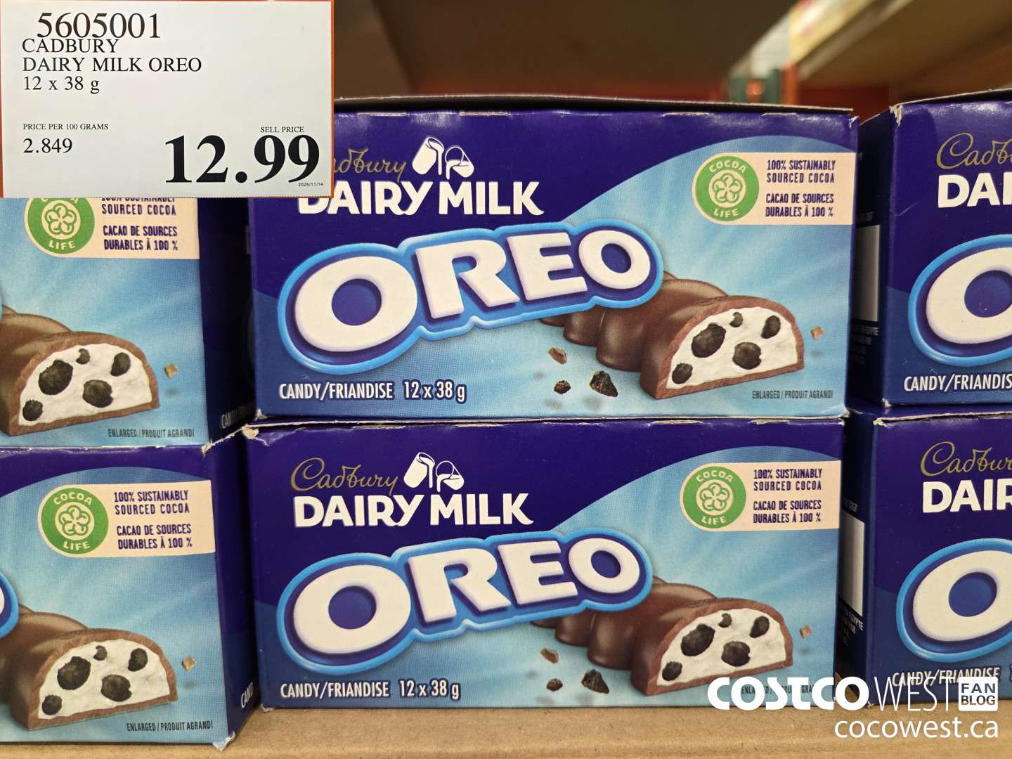 5605001 CADBURY DAIRY MILK OREO 12 x 38 g $12.99