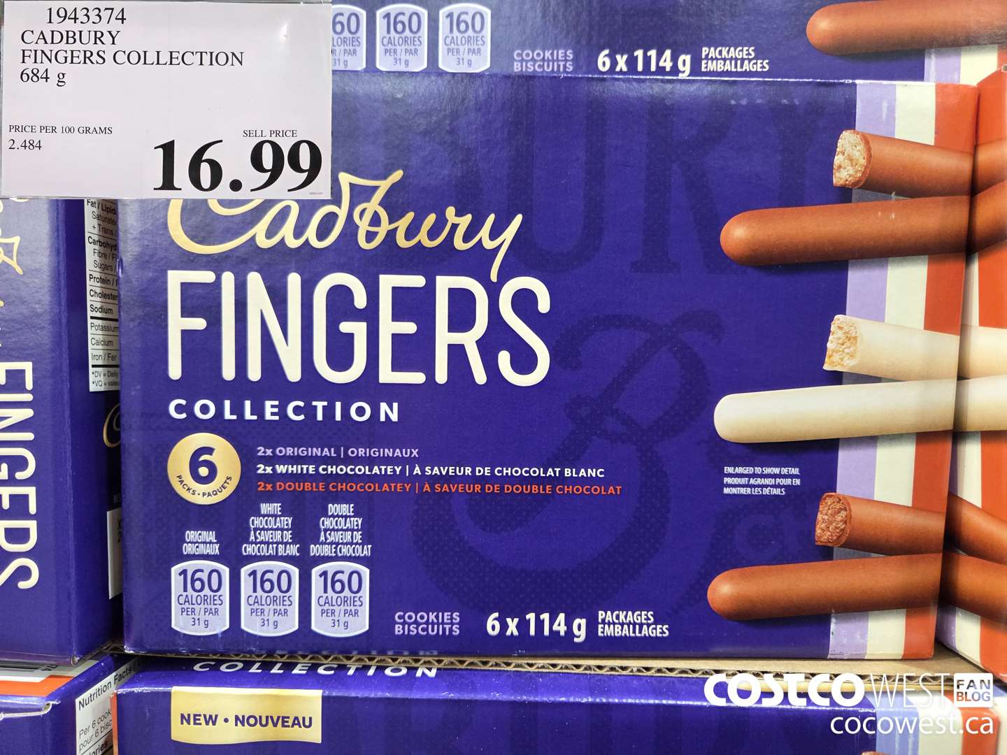 1943374 CADBURY FINGERS COLLECTION 684G $16.99