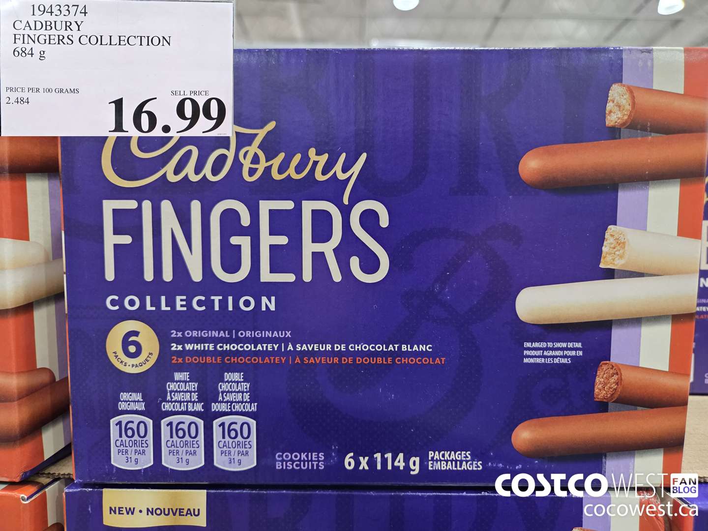 1943374 CADBURY FINGERS COLLECTION 684G $16.99