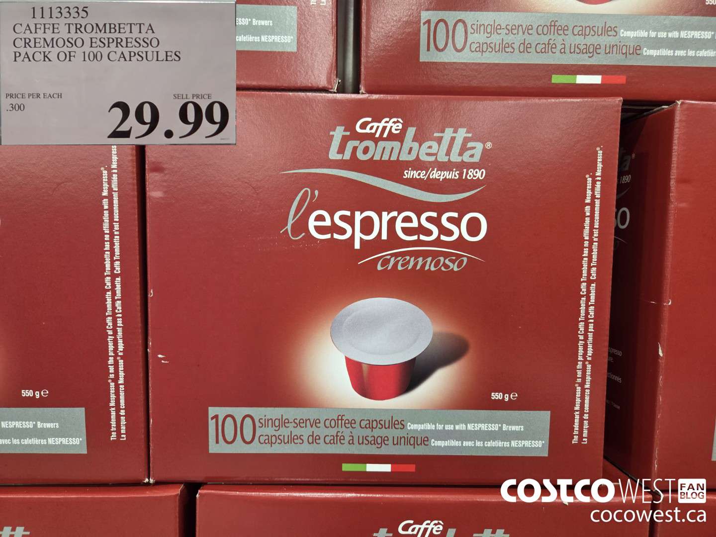 1113335 CAFFE TROMBETTA CREMOSO ESPRESSO PACK OF 100 CAPSULES $29.99