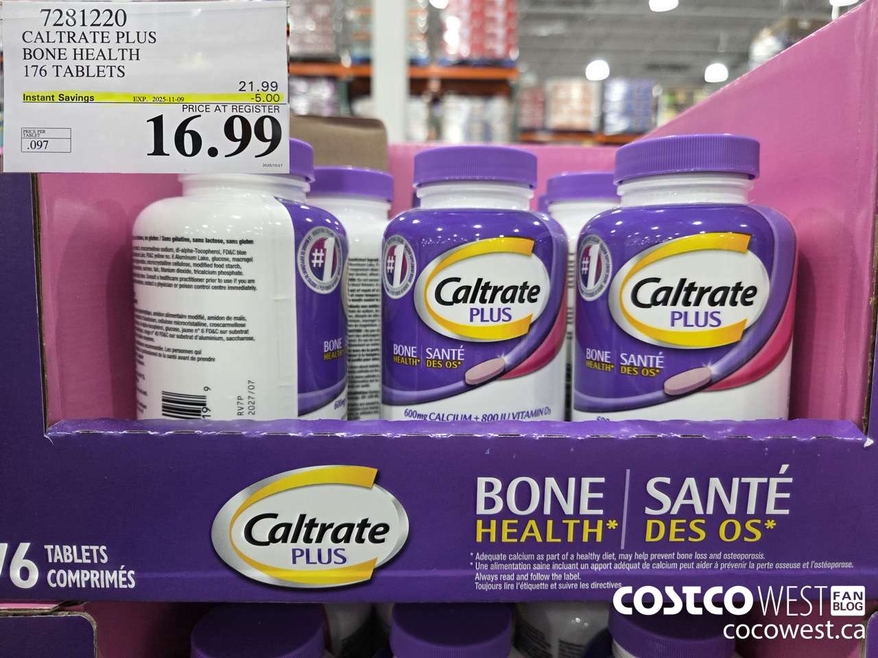 7281220 CALTRATE PLUS CALCIUM SUPPLEMENT 176 TABLETS ($5.00 INSTANT SAVINGS EXPIRES ON 2025-11-09) $16.99