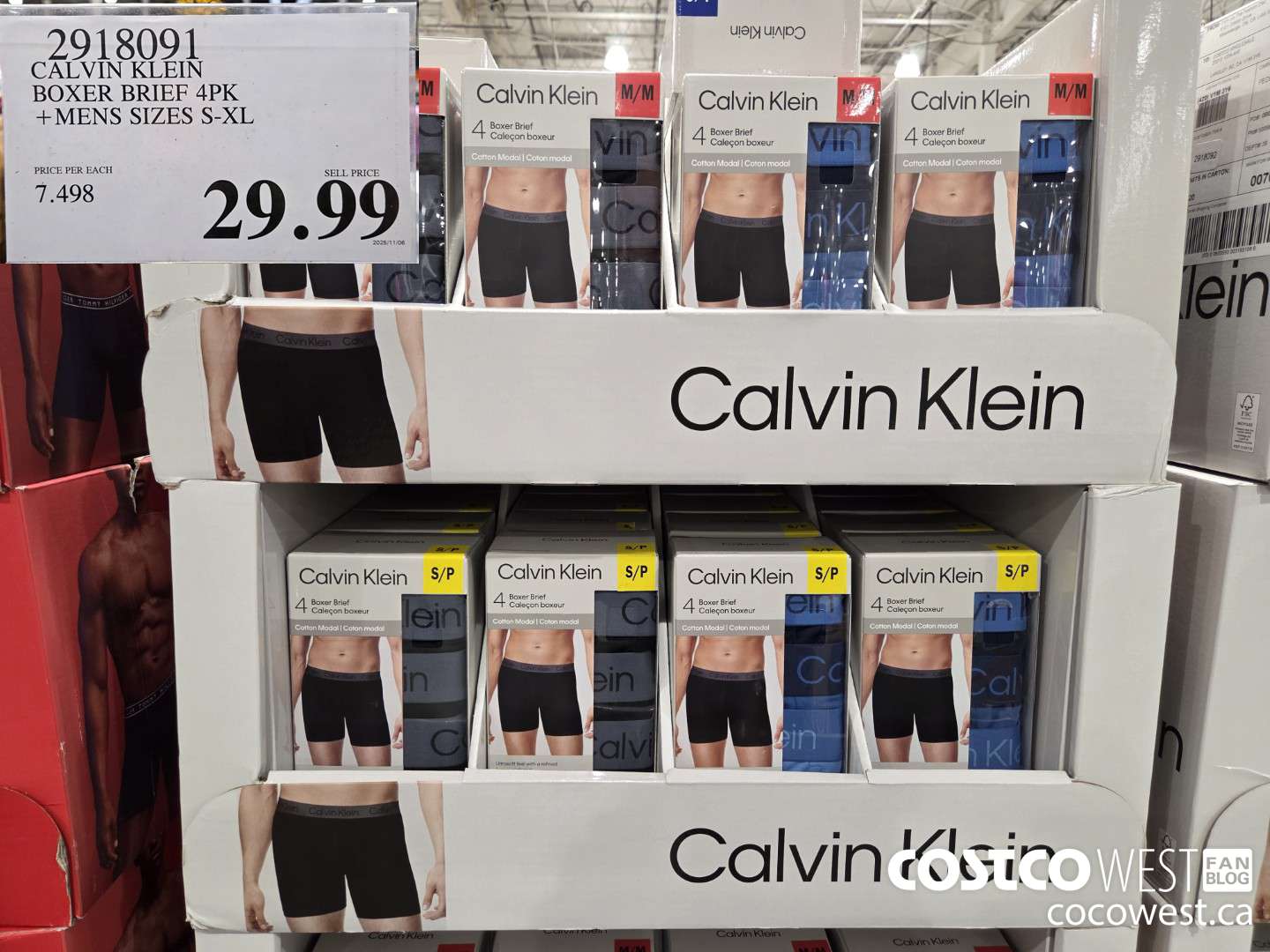 2918091 CALVIN KLEIN BOXER BRIEF 4PK MENS SIZES S-XL $29.99