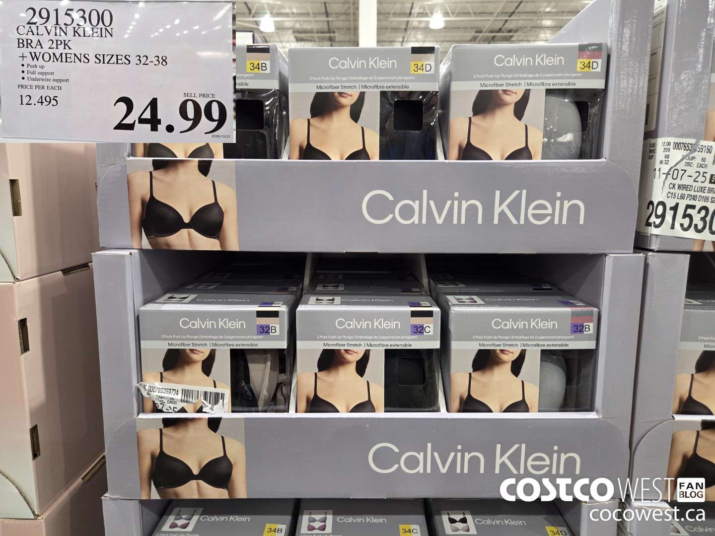 2915300 CALVIN KLEIN BRA 2PK ENS SIZES 32-38 $24.99