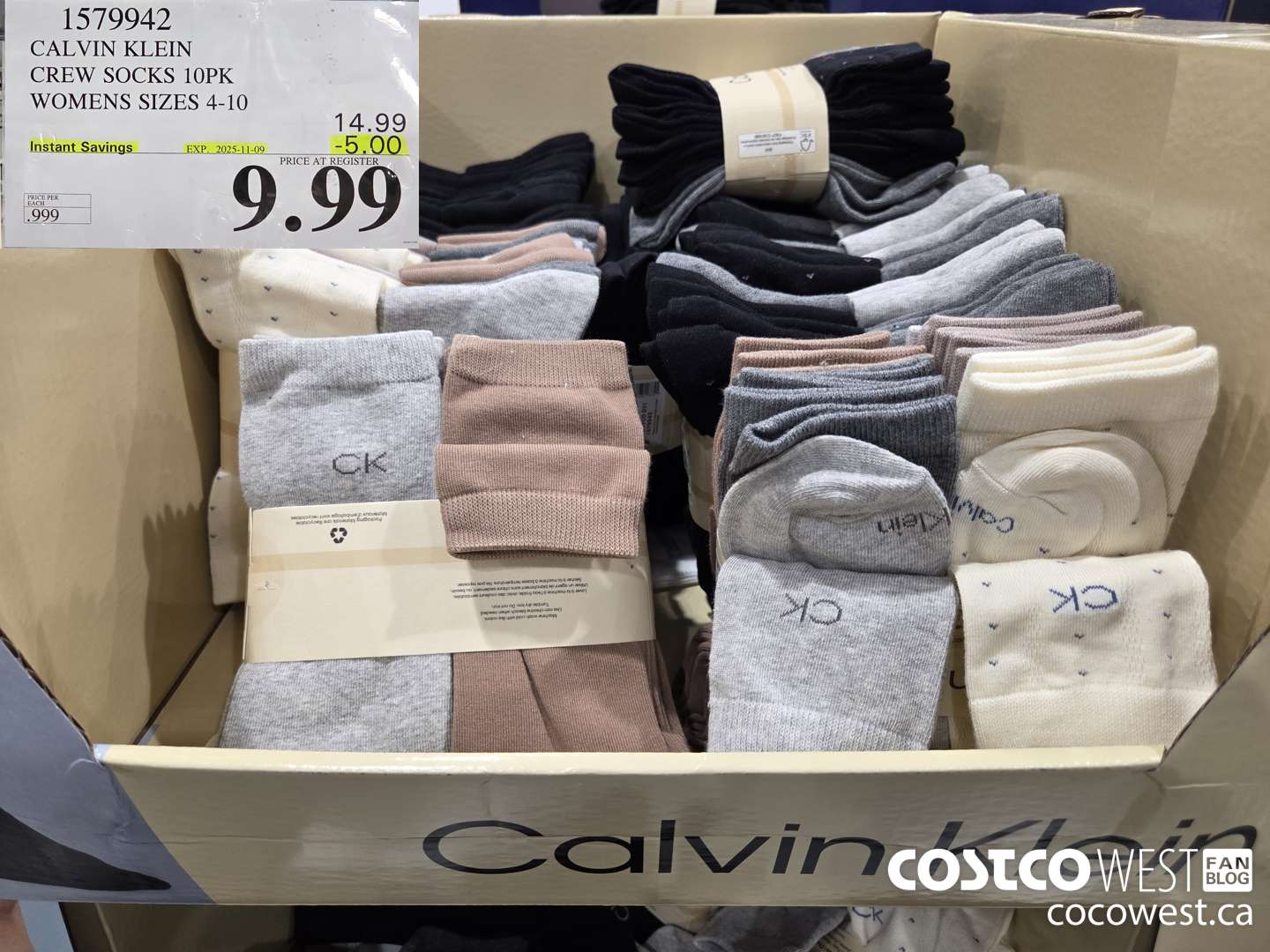 1579942 CALVIN KLEIN CREW SOCKS 10PK WOMENS SIZES 4-10 ($5.00 INSTANT SAVINGS EXPIRES ON 2025-11-09) $9.99