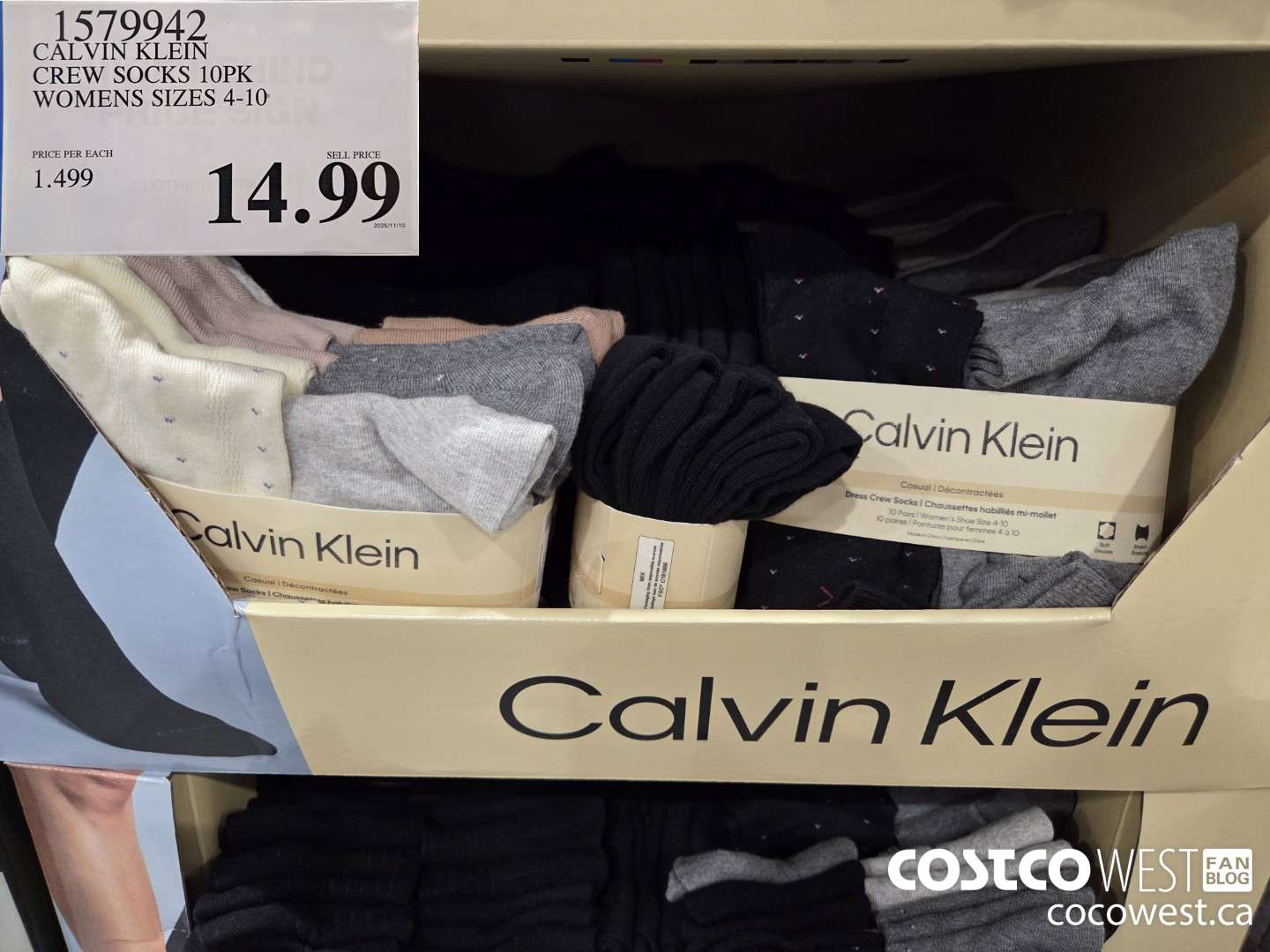 1579942 CALVIN KLEIN CREW SOCKS 10PK WOMENS SIZES 4-10 $14.99