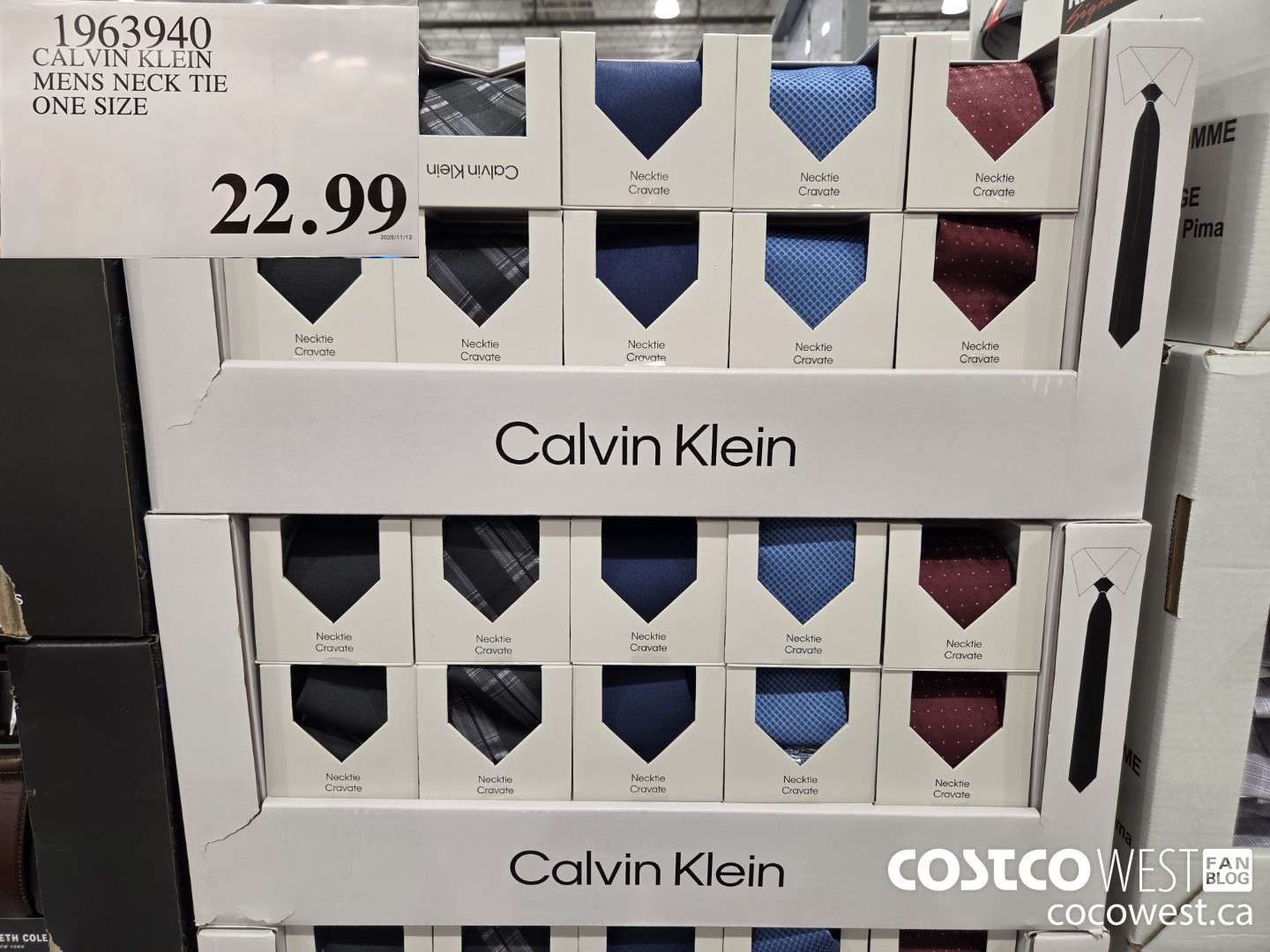 1963940 CALVIN KLEIN MENS NECK TIE ONE SIZE  $22.99