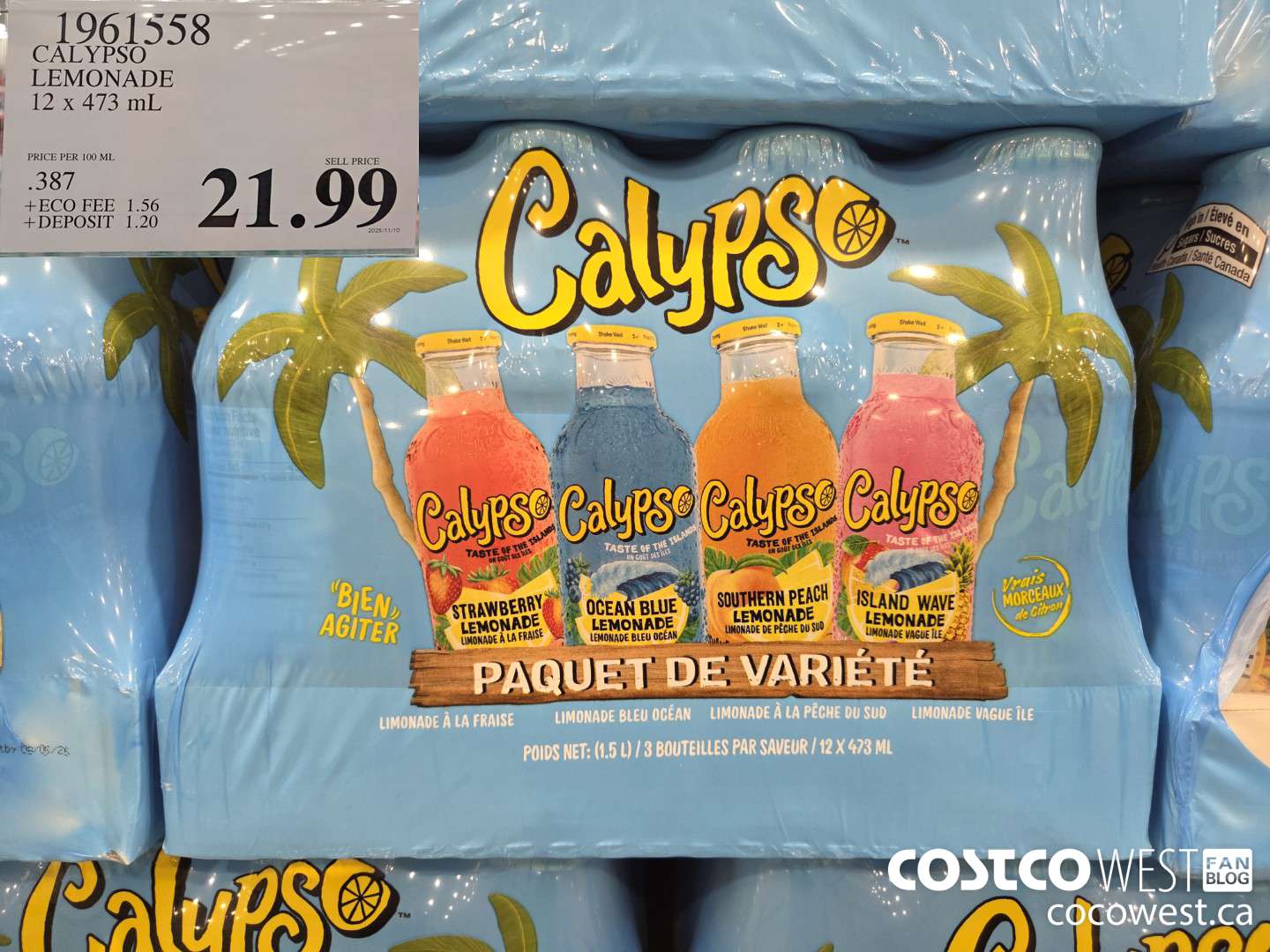 1961558 CALYPSO LEMONADE 12 x 473 mL $21.99