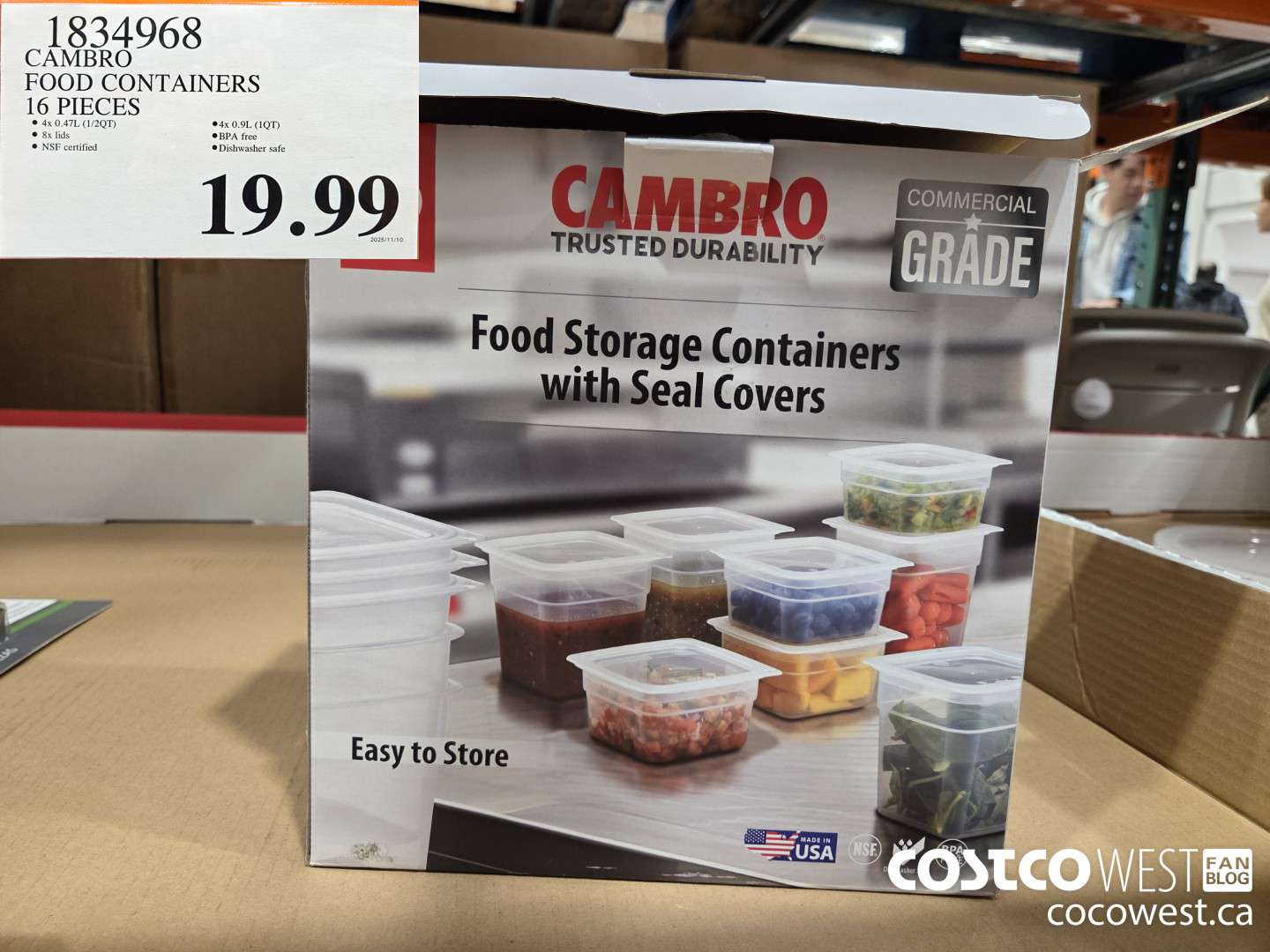 1834968 CAMBRO FOOD CONTAINERS 16 PIECES $19.99