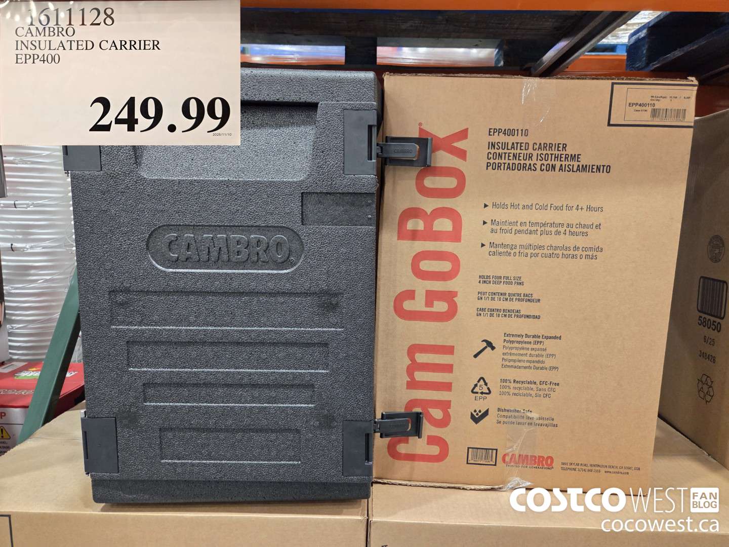 1611128 CAMBRO INSULATED CARRIER EPP400  $249.99