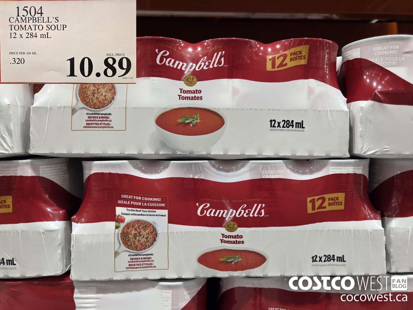 1504 CAMPBELL'S TOMATO SOUP 12 x 284 mL $10.89