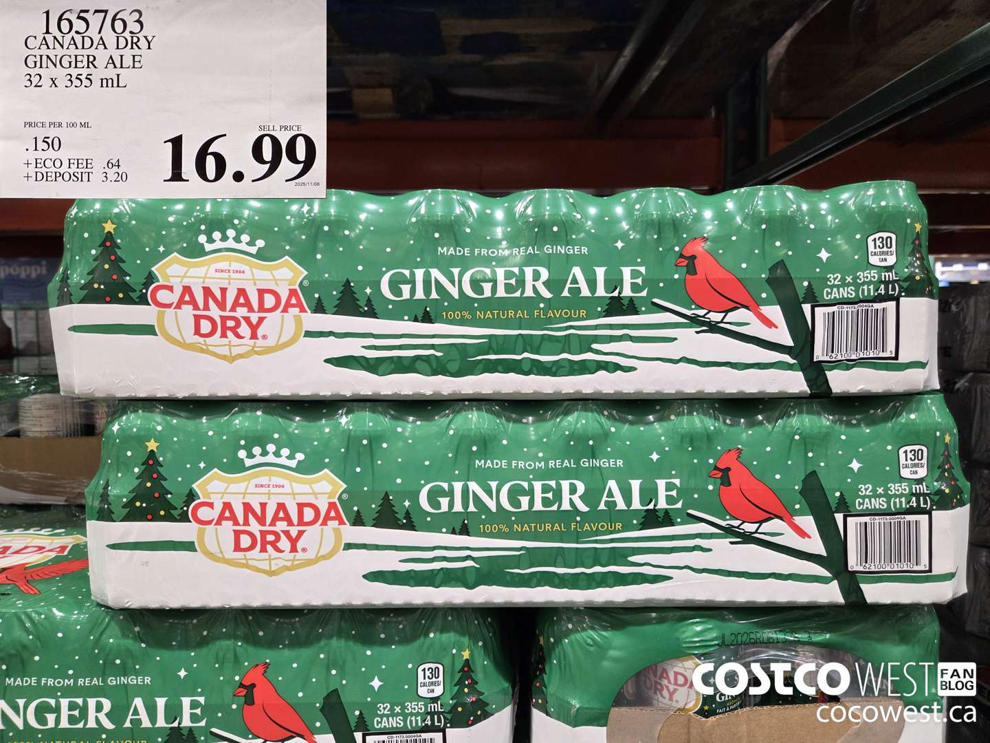 165763 CANADA DRY GINGER ALE 32 X 355 ML $16.99