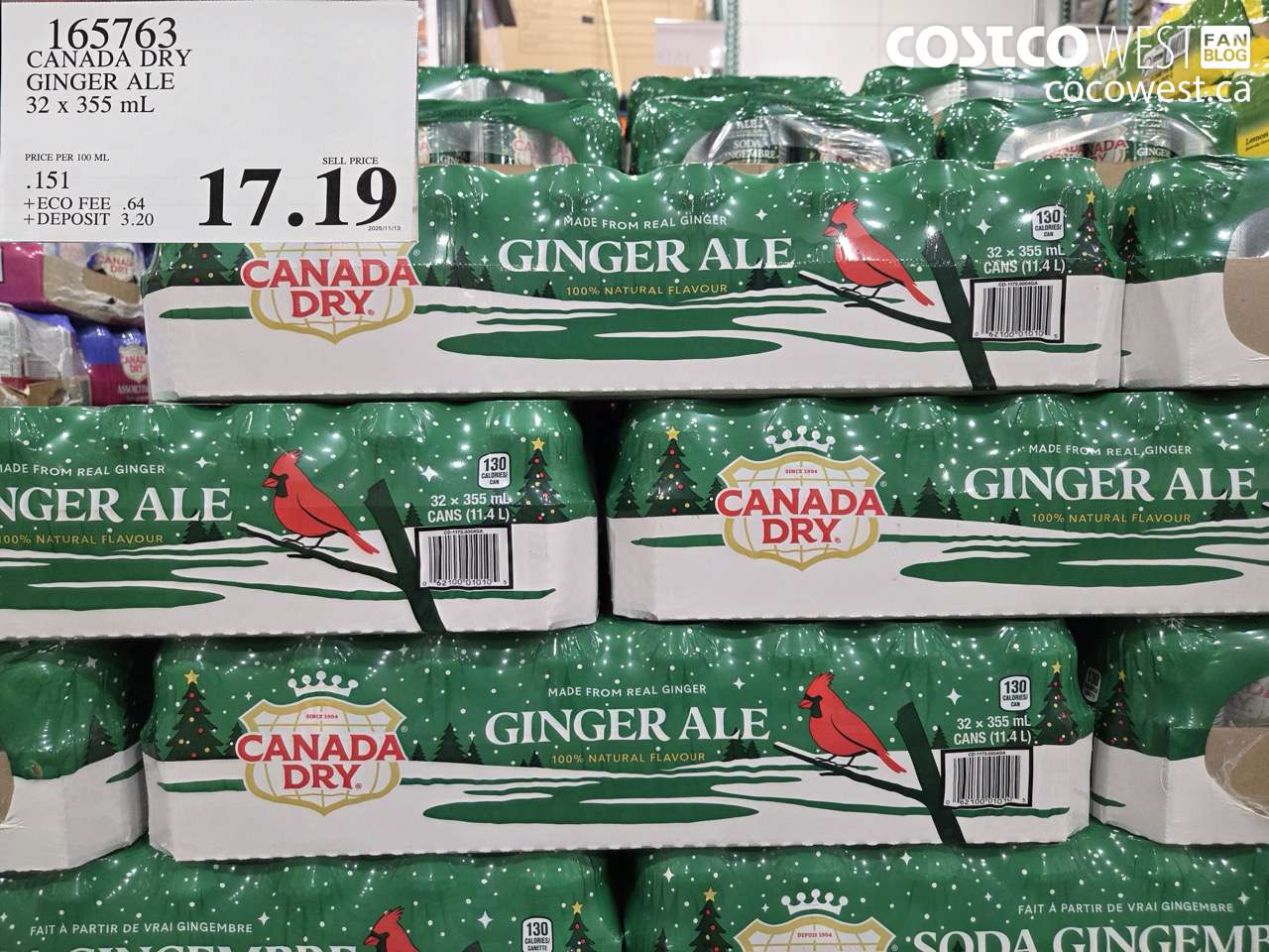 165763 CANADA DRY GINGER ALE 32 X 355 ML $17.19