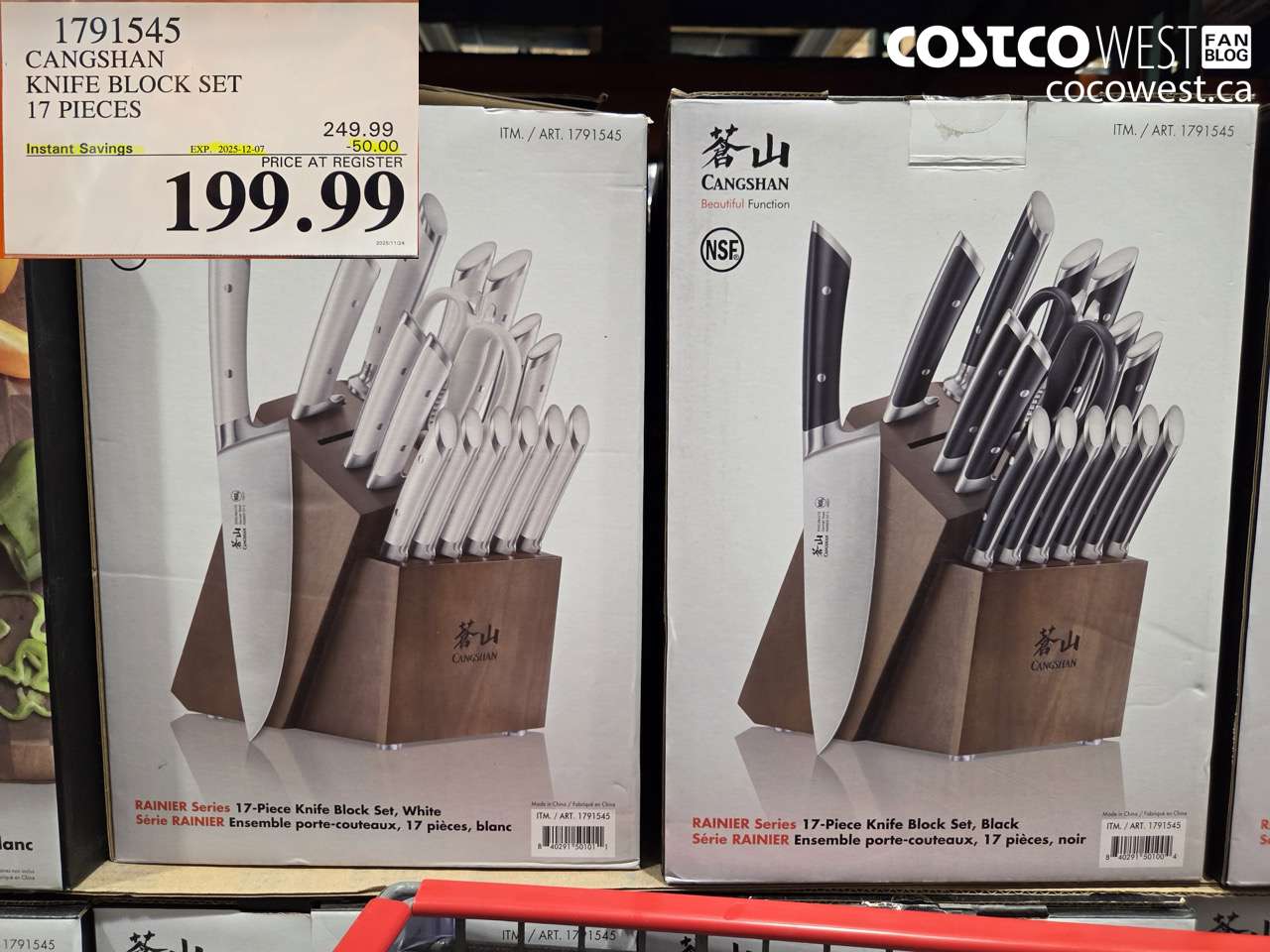 1791545 CANGSHAN KNIFE BLOCK SET 17 PIECES ($50.00 INSTANT SAVINGS EXPIRES ON 2025-12-07) $199.99