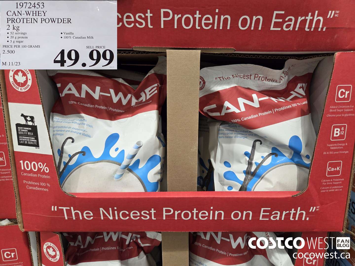 1972453 CAN-WHEY PROTEIN POWDER 2 kg $49.99