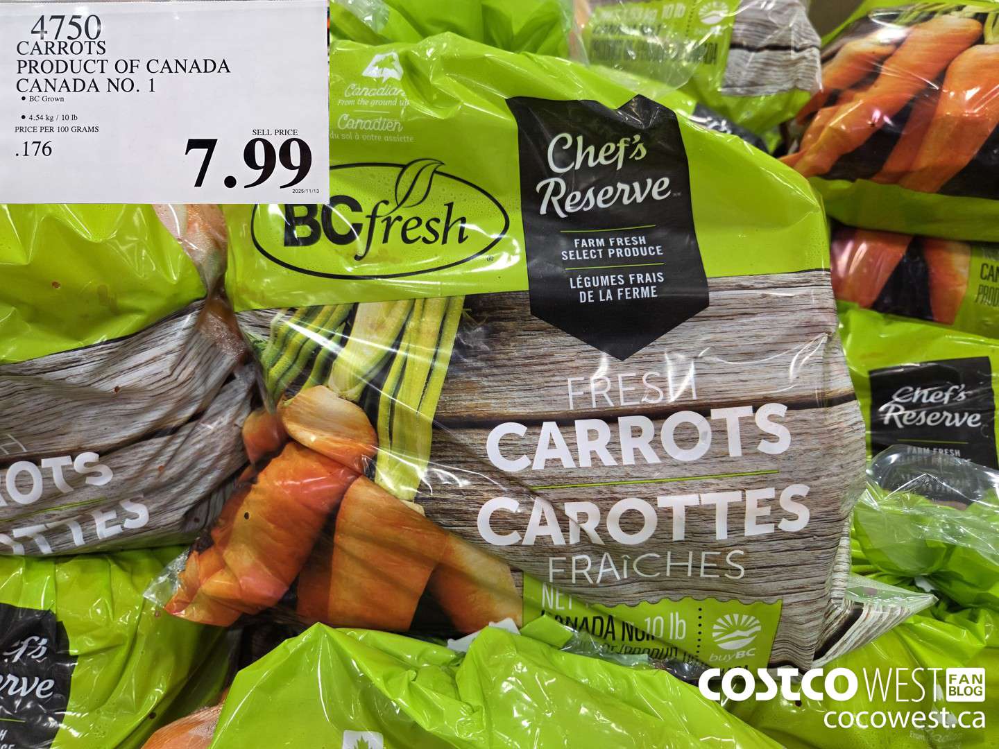 4750 CARROTS PRODUCT OF CANADA CANADA NO. 1 $7.99