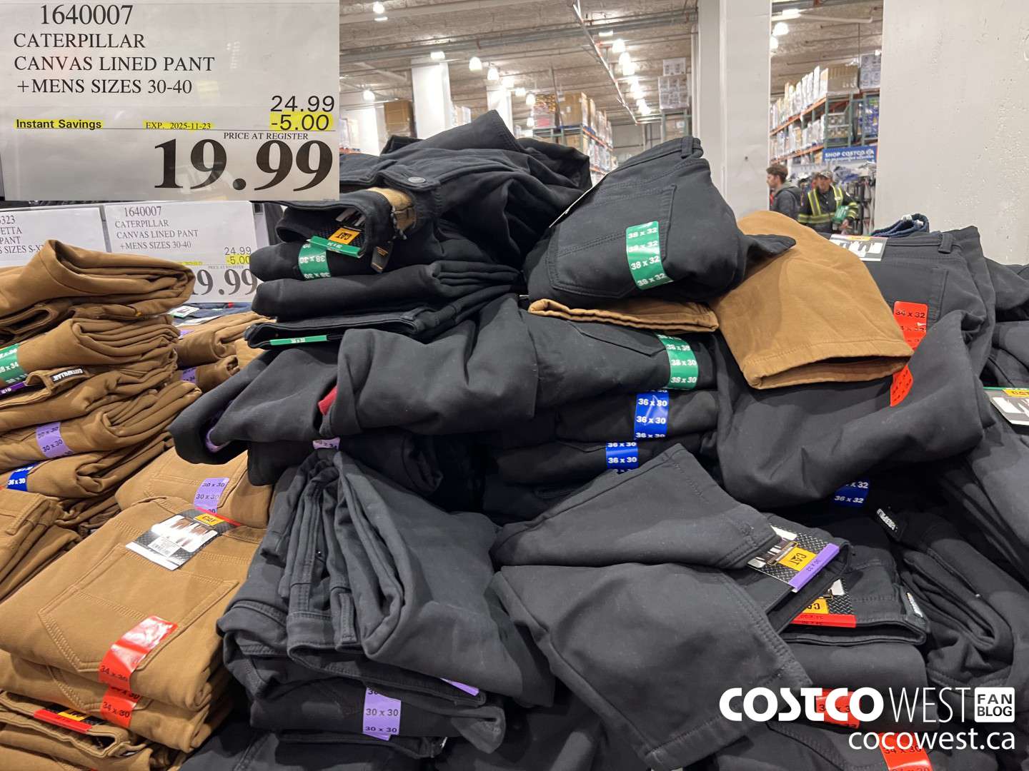 1640007 CATERPILLAR CANVAS LINED PANT MENS SIZES 30-40 ($5.00 INSTANT SAVINGS EXPIRES ON 2025-11-23) $19.99