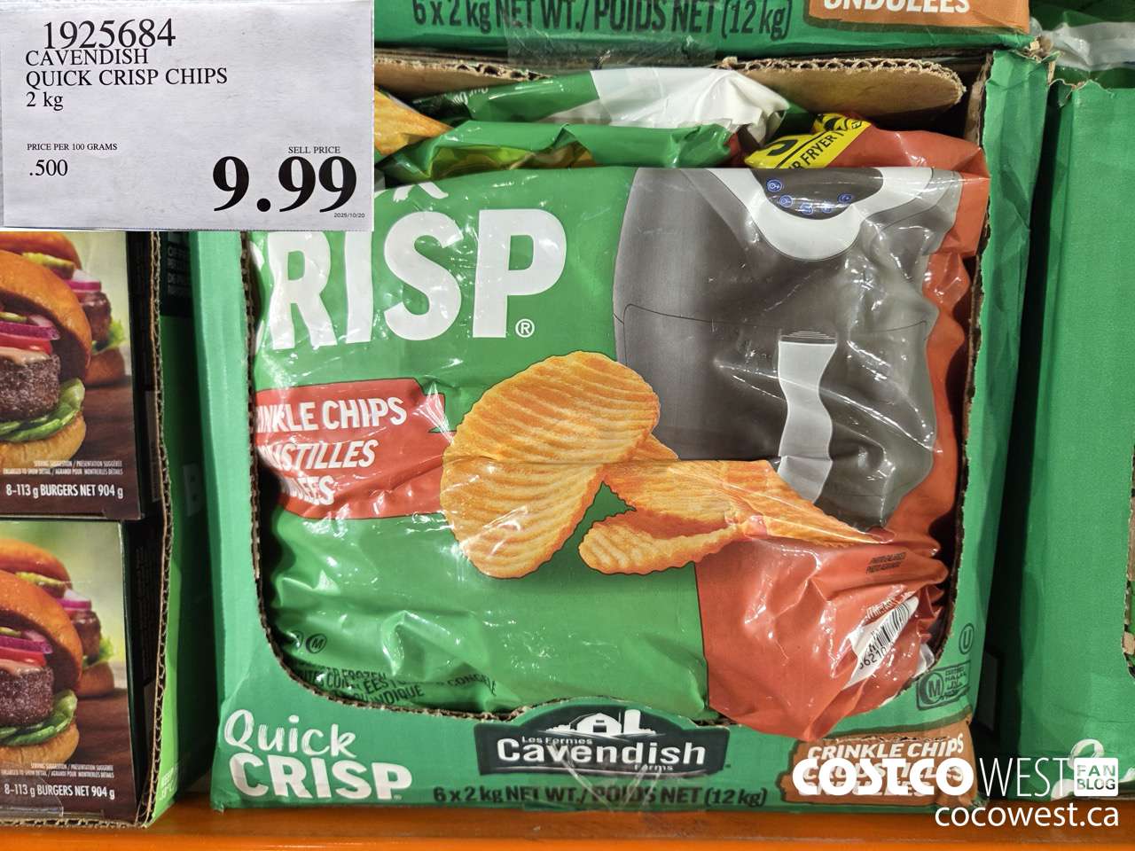 1925684 CAVENDISH QUICK CRISP CHIPS 2KG $9.99