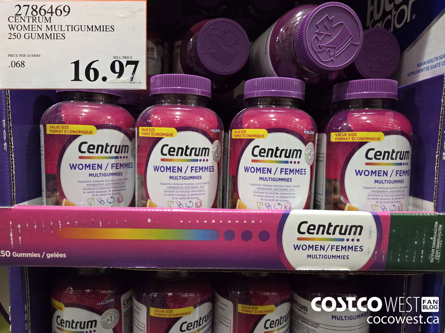 2786469 CENTRUM WOMEN MULTIGUMMIES 250 GUMMIES $16.97