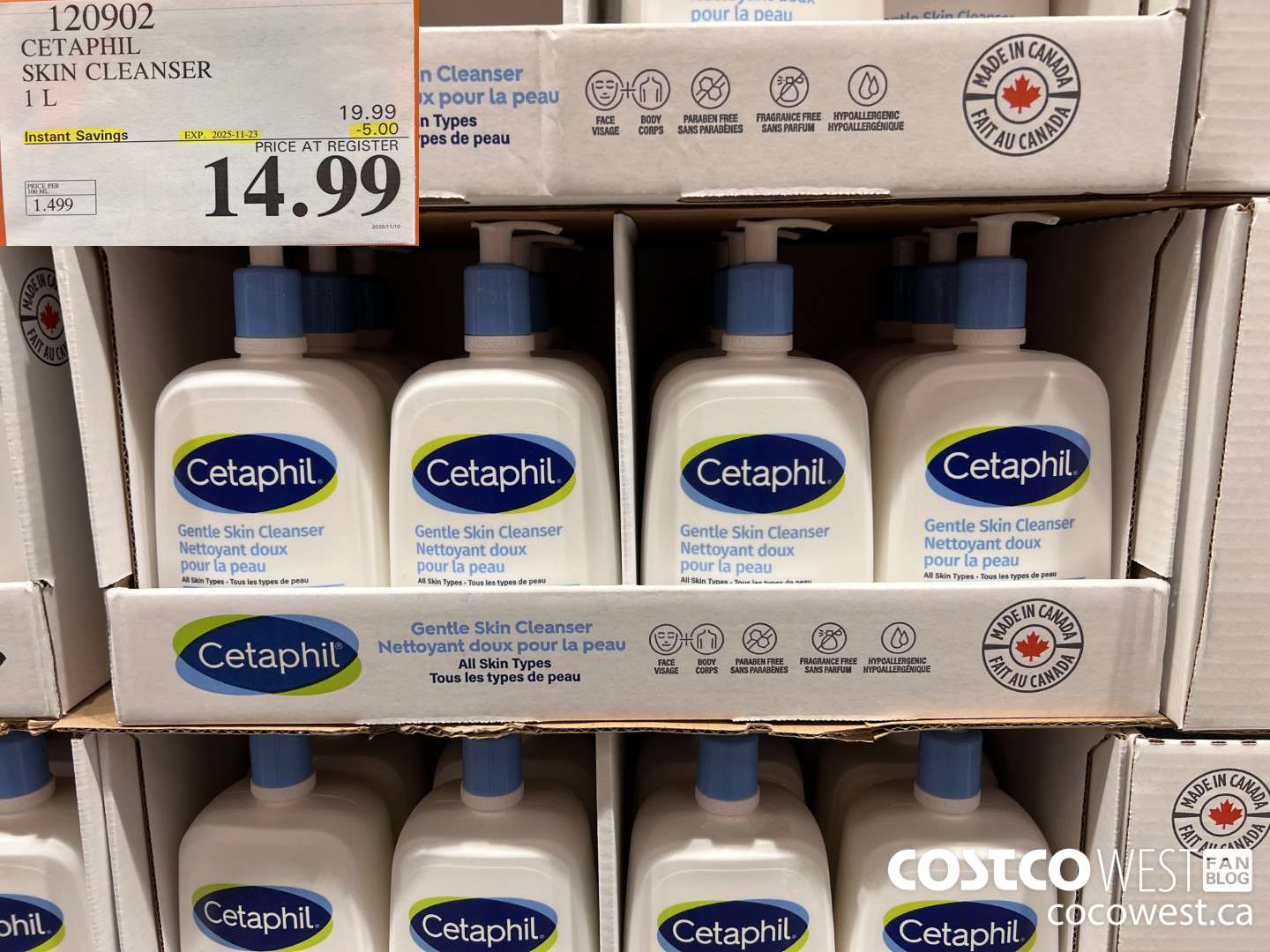 120902 CETAPHIL SKIN CLEANSER 1L ($5.00 INSTANT SAVINGS EXPIRES ON 2025-11-23) $14.99