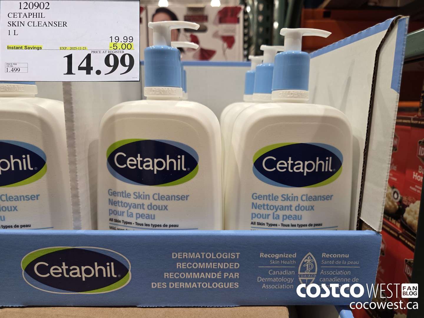 120902 CETAPHIL SKIN CLEANSER 1L ($5.00 INSTANT SAVINGS EXPIRES ON 2025-11-23) $14.99