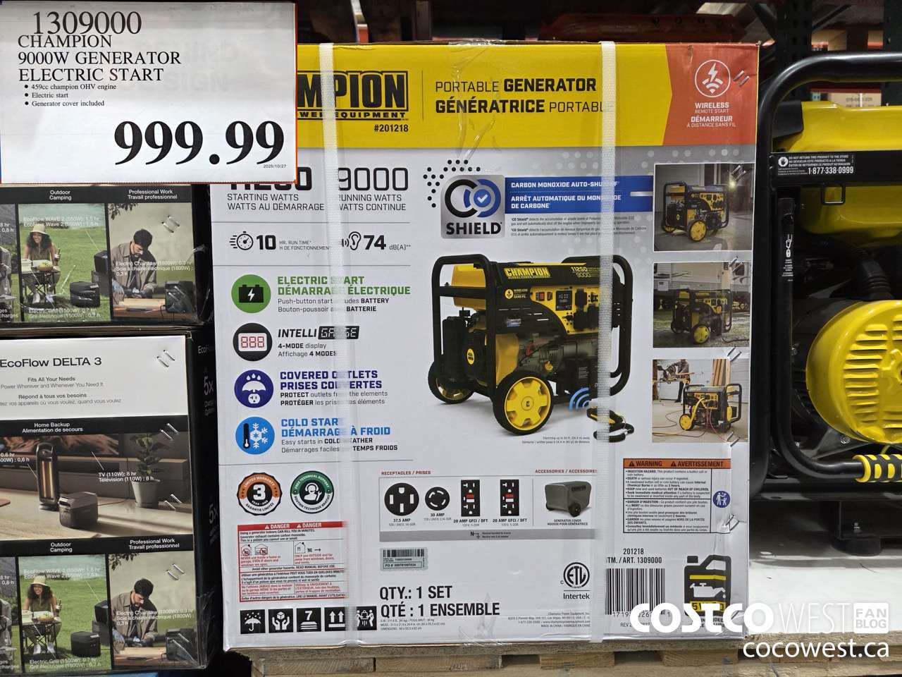 1309000 CHAMPION 9000W GENERATOR ELECTRIC START $999.99