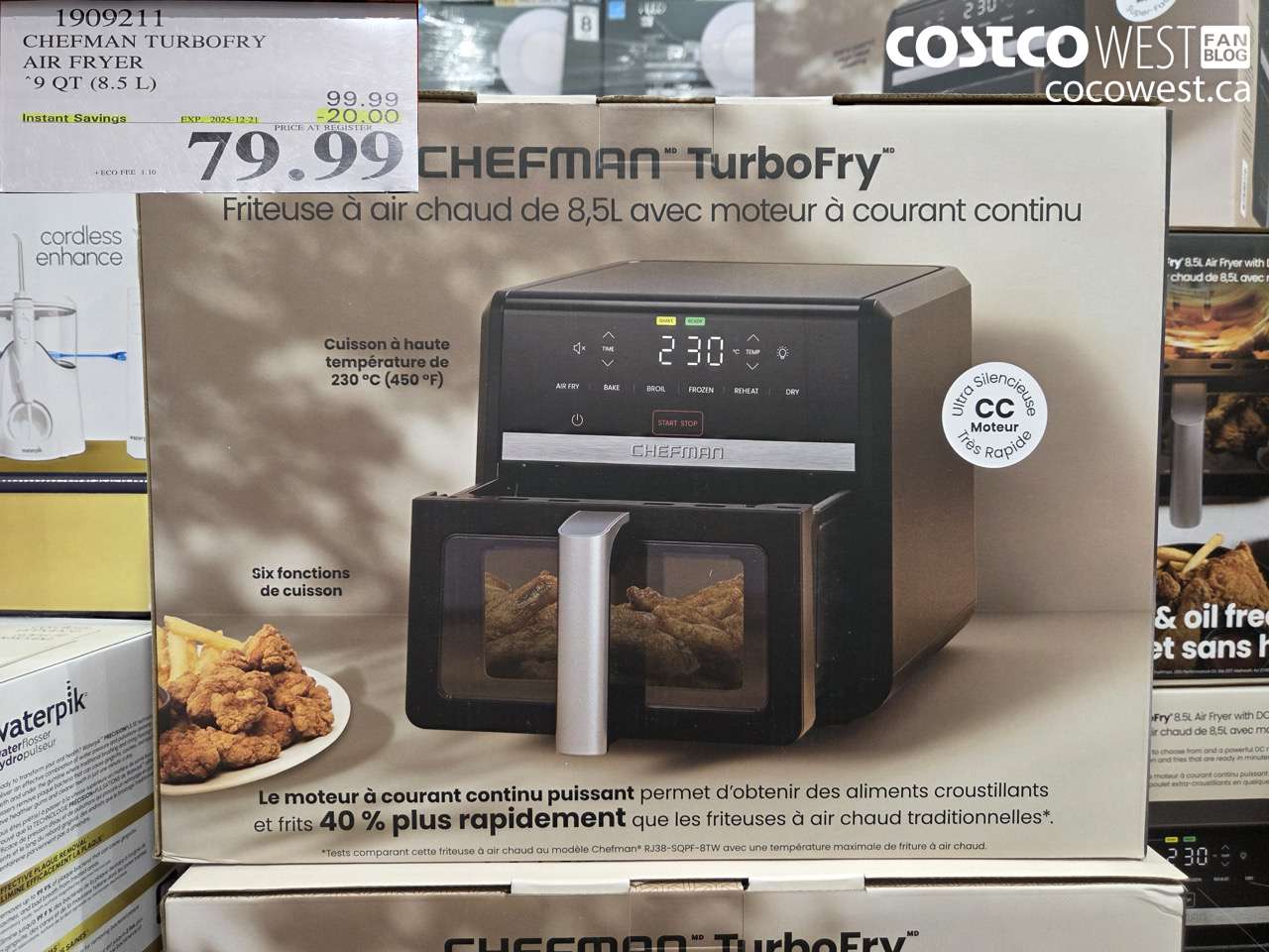 1909211 CHEFMAN TURBOFRY AIR FRYER 9QT (8.5 L) ($20.00 INSTANT SAVINGS EXPIRES ON 2025-12-21) $79.99