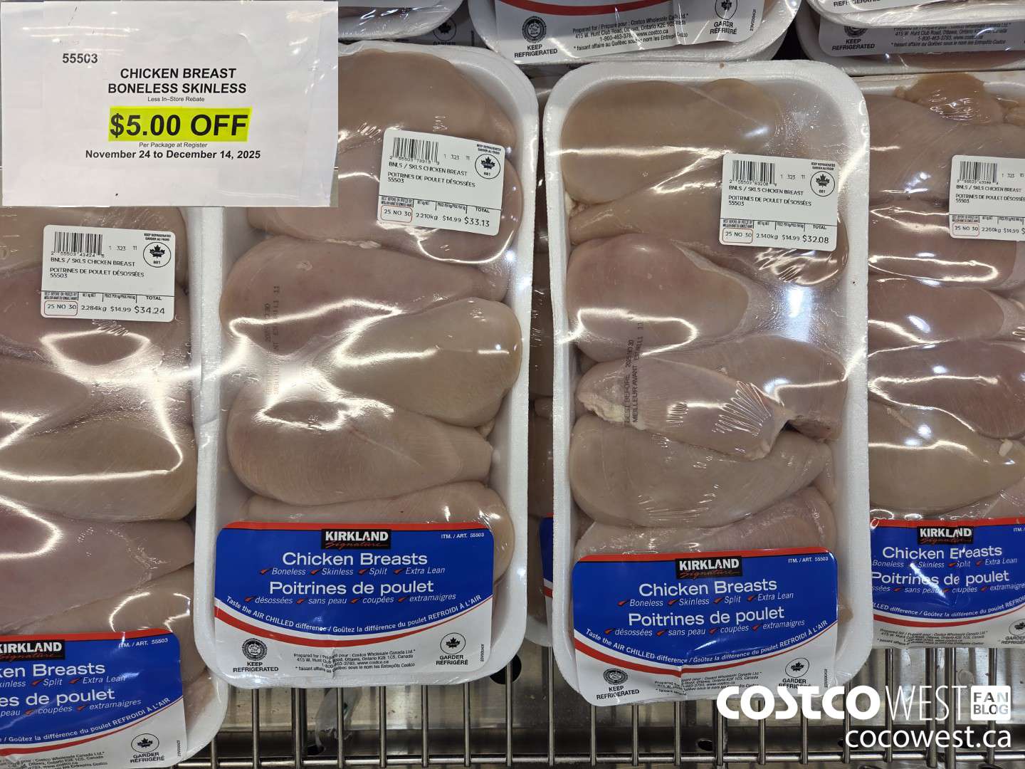55503 CHICKEN BREAST BONELESS SKINLESS AIR CHILLED ($5.00 INSTANT SAVINGS EXPIRES ON 2025-12-14)
