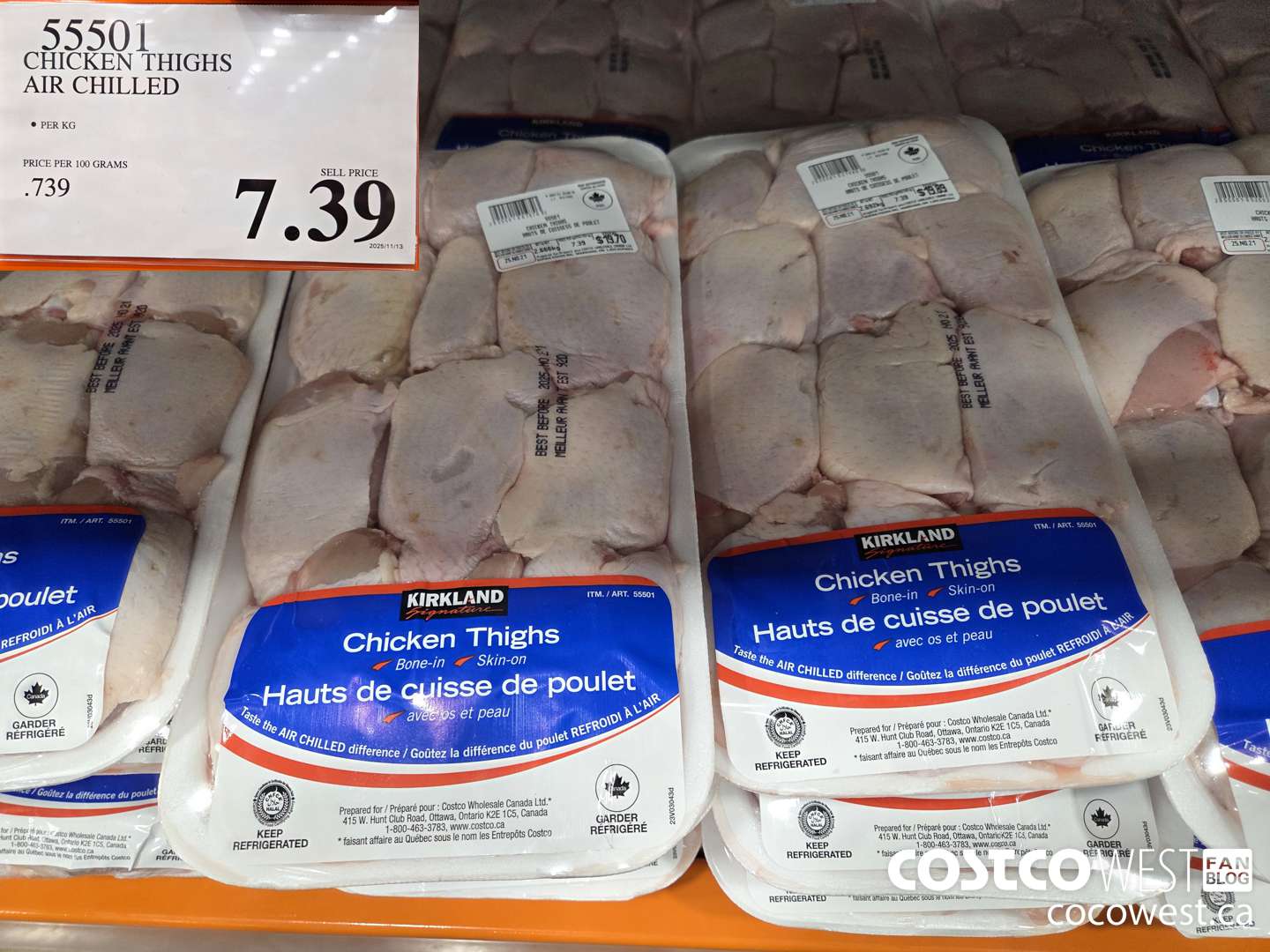 55501 CHICKEN THIGHS AIR CHILLED $7.39