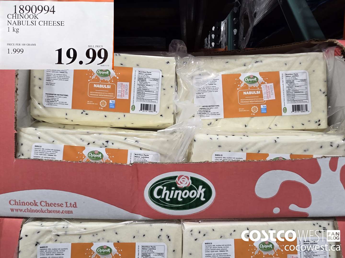 1890994 CHINOOK NABULSI CHEESE 1 kg $19.99