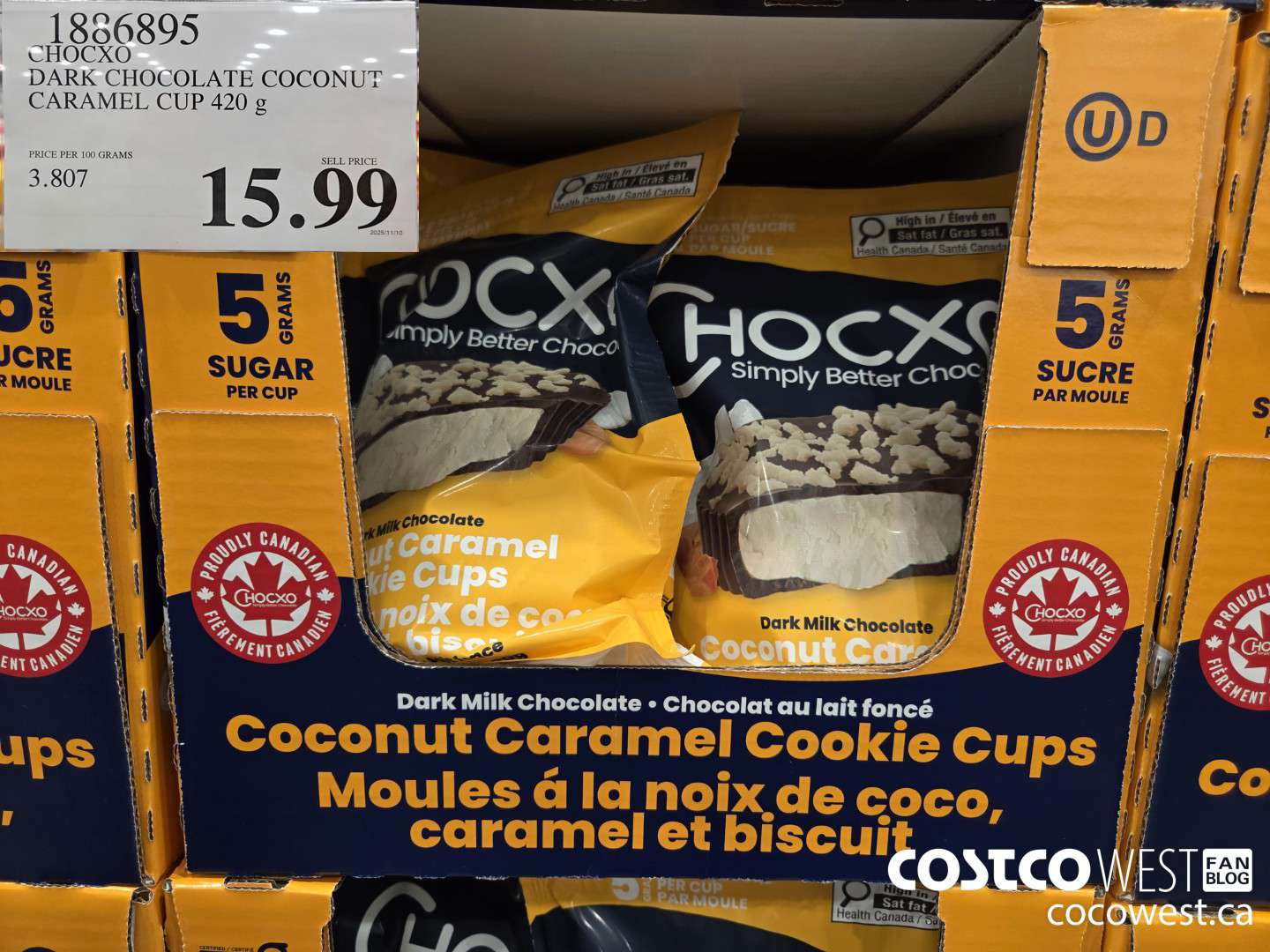 1886895 CHOCXO DARK CHOCOLATE COCONUT CARAMEL CUP 420 g $15.99